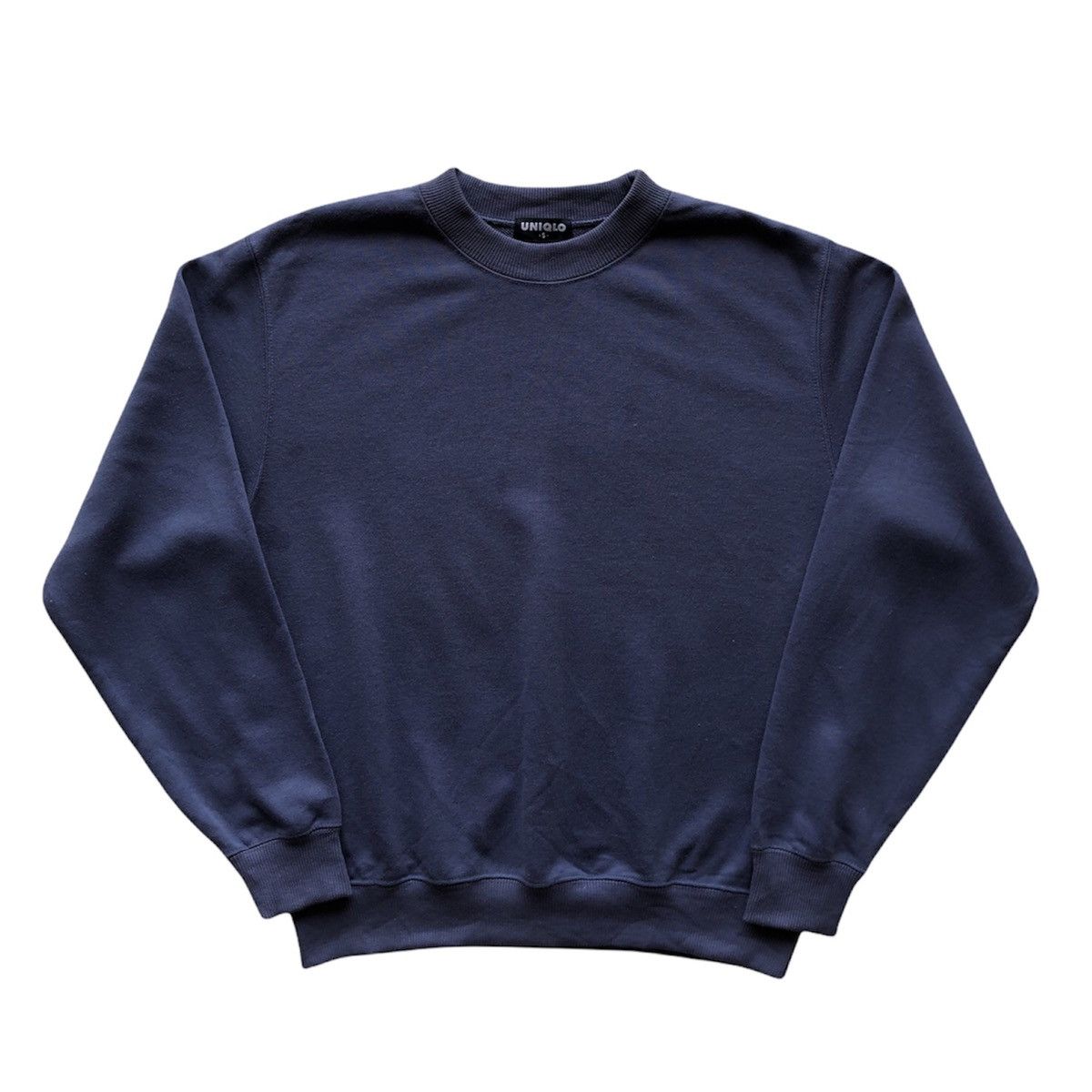 image of Uniqlo Sweatshirt Plain Kanye West Style in Blue, Men's (Size Small)