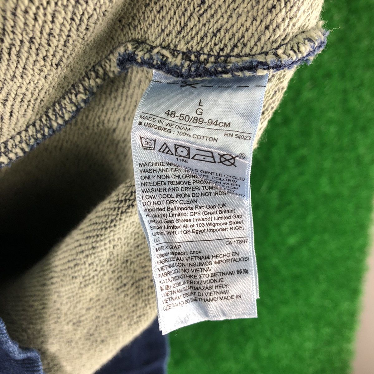 Gap GAP Big Logo Indigo Blue Denim Sweatshirt Hoodie Pullover Size US L / EU 52-54 / 3 - 14 Thumbnail