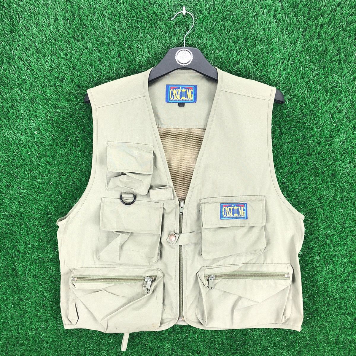 image of Chaos Fishing Club x Tracey Vest Vintage 90's Vest Multi Pocket Casting Fishing & Outdoor in Grey (
