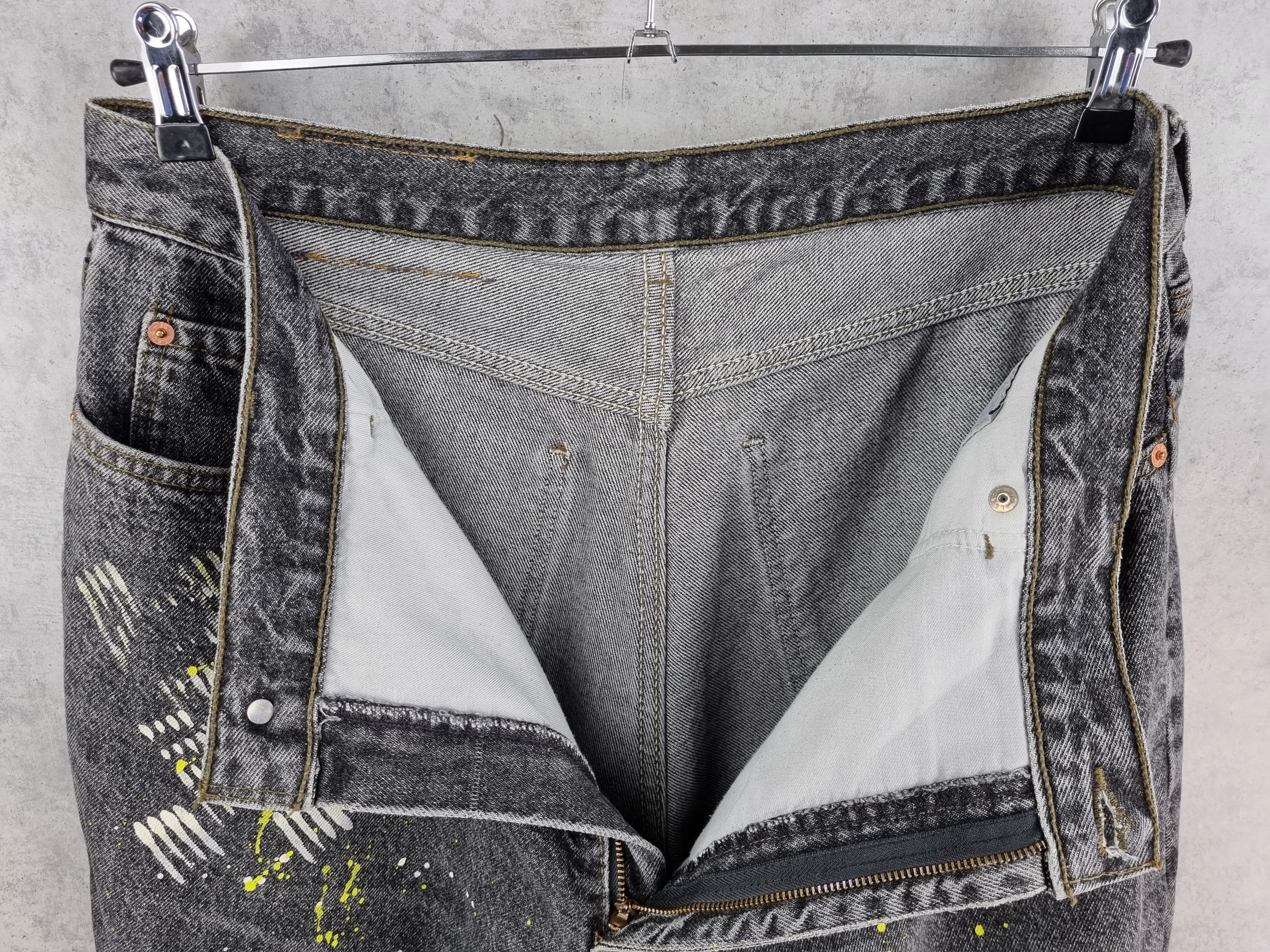Levi's × Levi's Vintage Clothing 90s Rare LEVIS Custom made Painter Pants Jeans Black Size US 33 - 11 Thumbnail