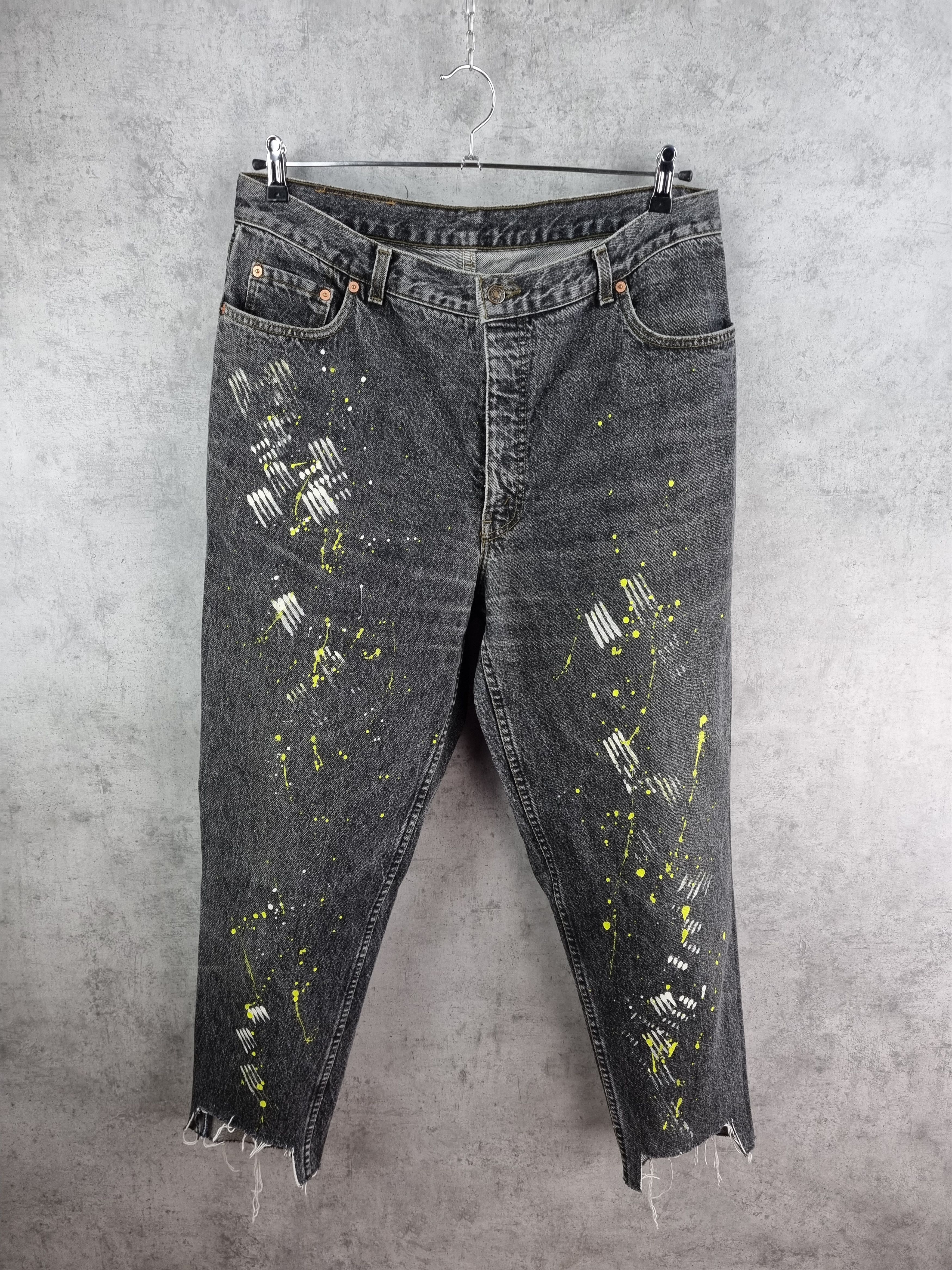 Levi's × Levi's Vintage Clothing 90s Rare LEVIS Custom made Painter Pants Jeans Black Size US 33 - 1 Thumbnail