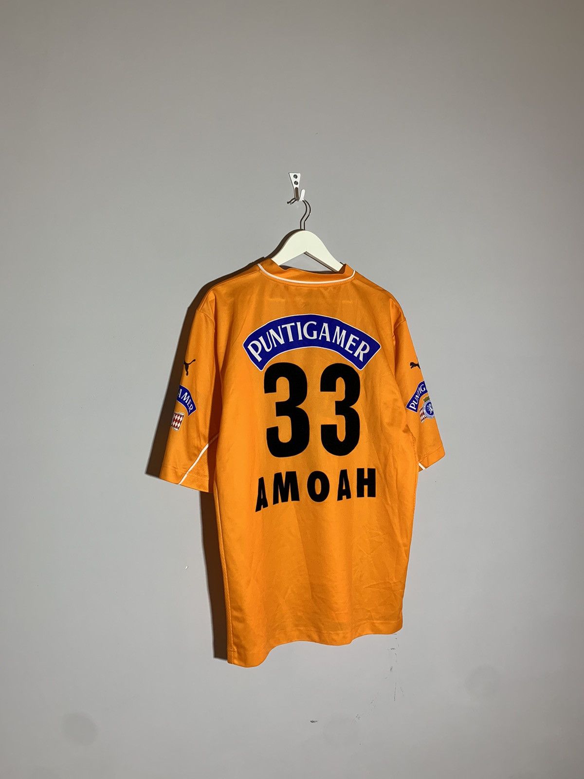 image of 33 Amoah Sturm Graz 2001/02 Puma Vintage Football Shirt in Orange, Men's (Size 2XL)
