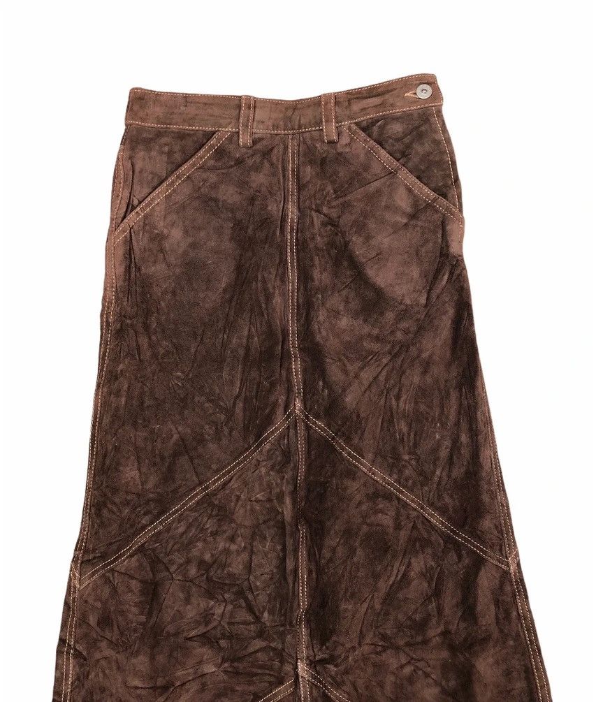 Gap Gap Long Patched Authentic Leather Skirt Size 26" / US 2 / IT 38 - 3 Thumbnail