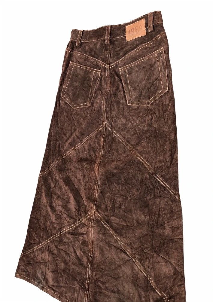 Gap Gap Long Patched Authentic Leather Skirt Size 26" / US 2 / IT 38 - 8 Thumbnail