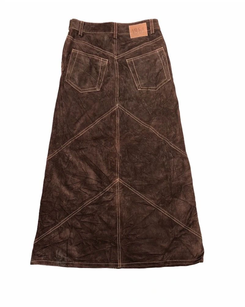 Gap Gap Long Patched Authentic Leather Skirt Size 26" / US 2 / IT 38 - 6 Thumbnail