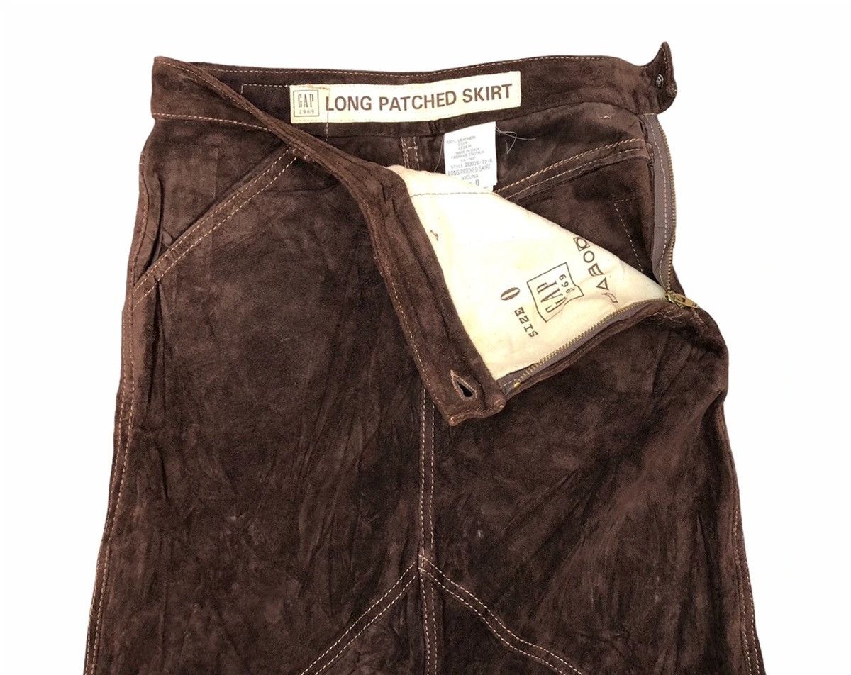 Gap Gap Long Patched Authentic Leather Skirt Size 26" / US 2 / IT 38 - 9 Thumbnail