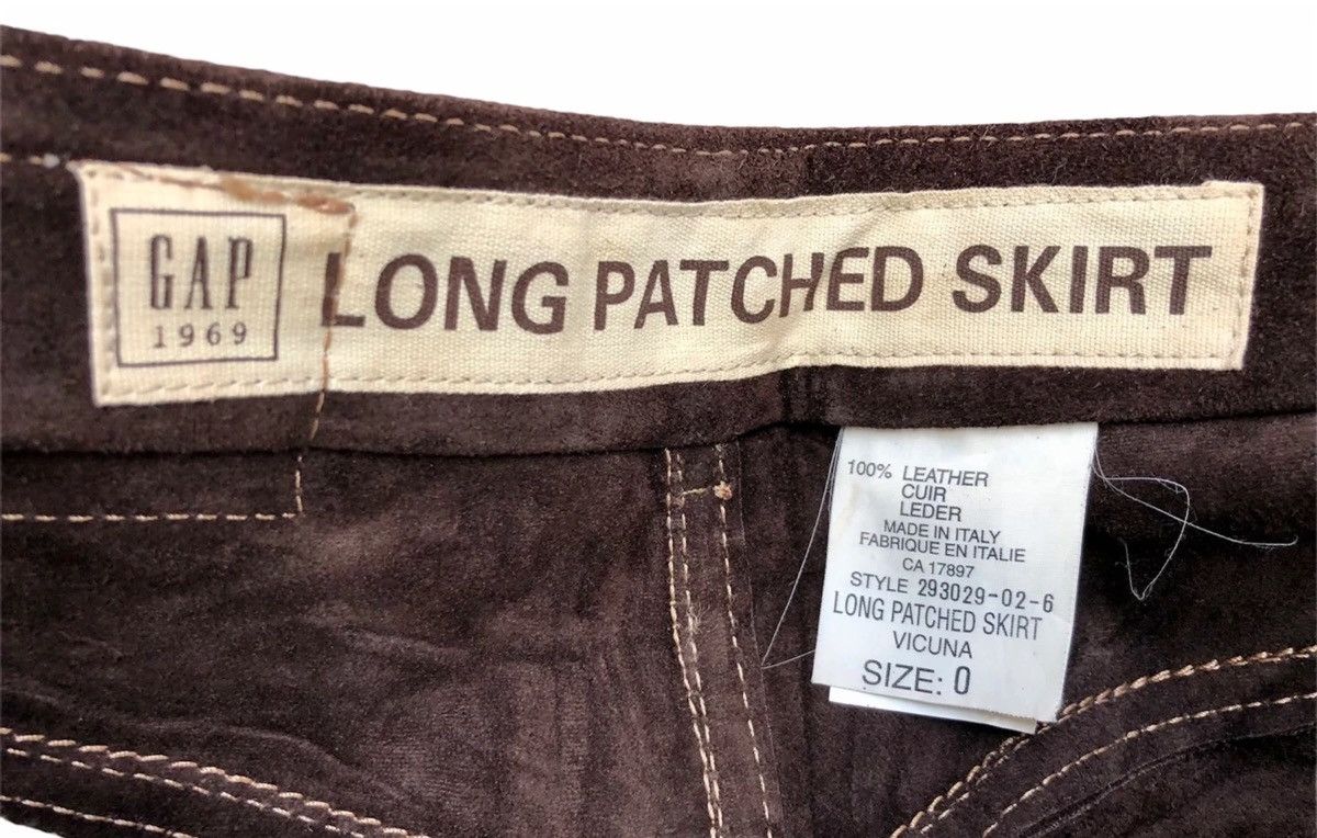 Gap Gap Long Patched Authentic Leather Skirt Size 26" / US 2 / IT 38 - 10 Thumbnail