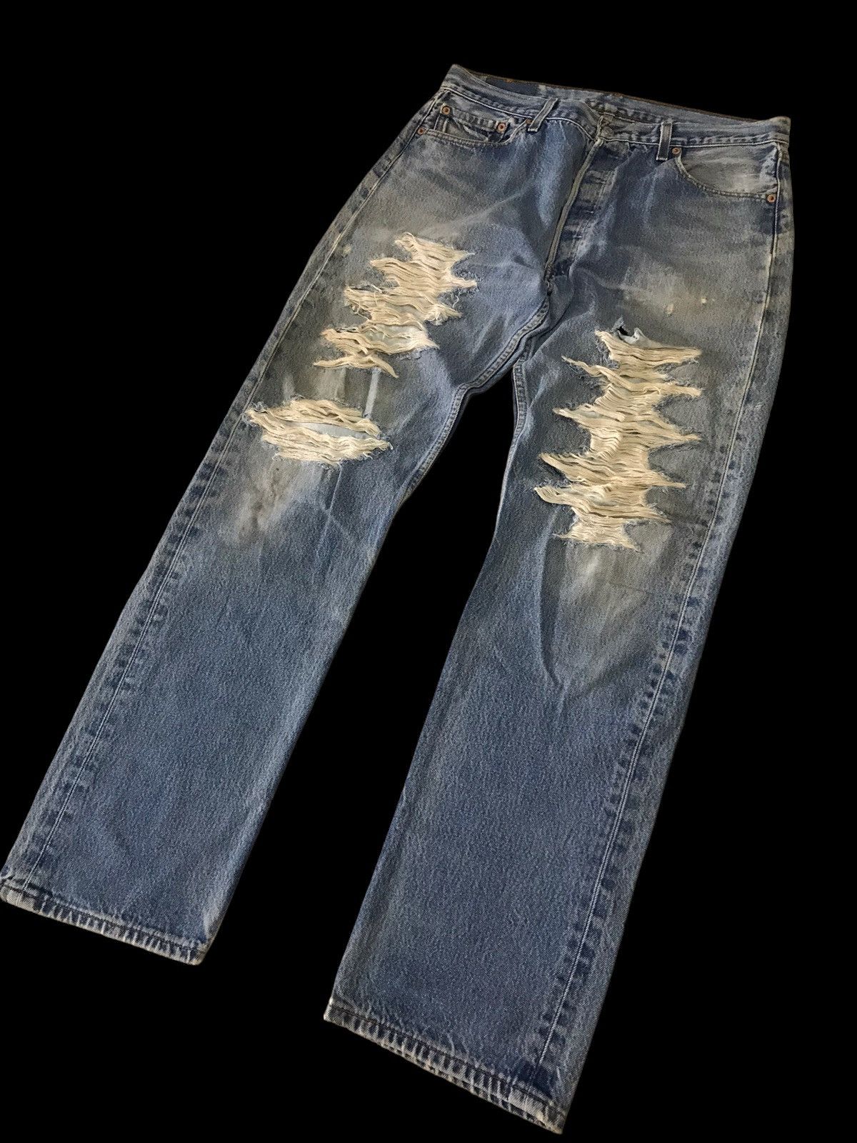 Levi's × Vintage 🔥🔥🔥Levis 501xx Kurt Cobain Ripped Distressed Denim Pant⚡️ Size US 33 - 4 Thumbnail