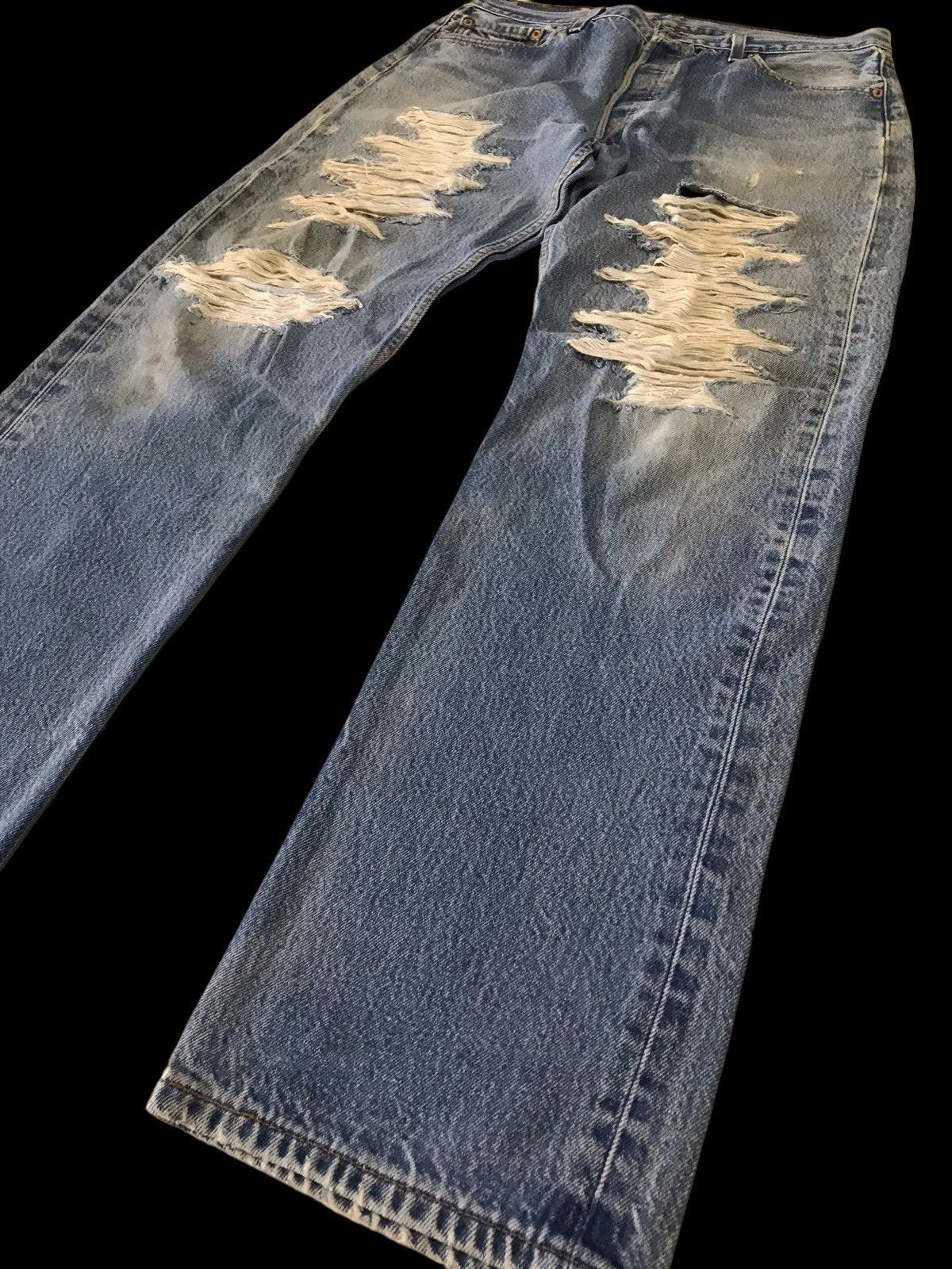 Levi's × Vintage 🔥🔥🔥Levis 501xx Kurt Cobain Ripped Distressed Denim Pant⚡️ Size US 33 - 3 Thumbnail