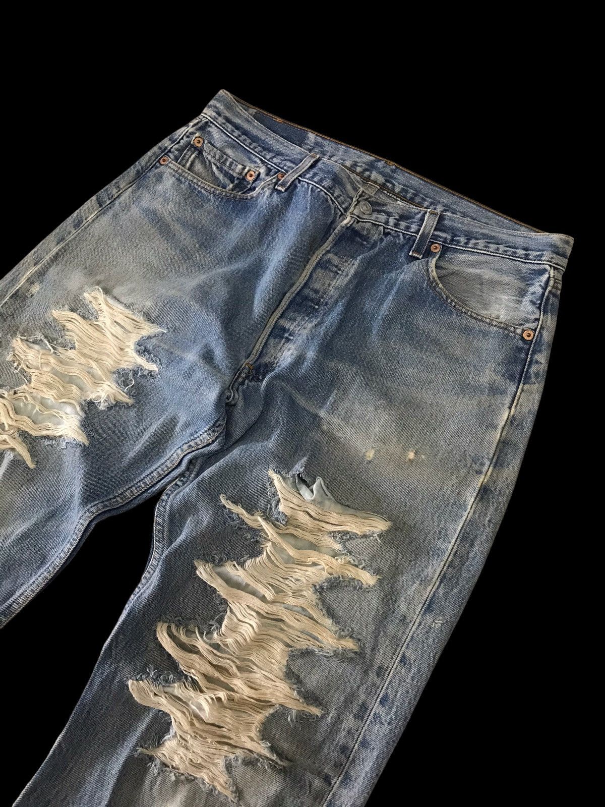 Levi's × Vintage 🔥🔥🔥Levis 501xx Kurt Cobain Ripped Distressed Denim Pant⚡️ Size US 33 - 6 Thumbnail