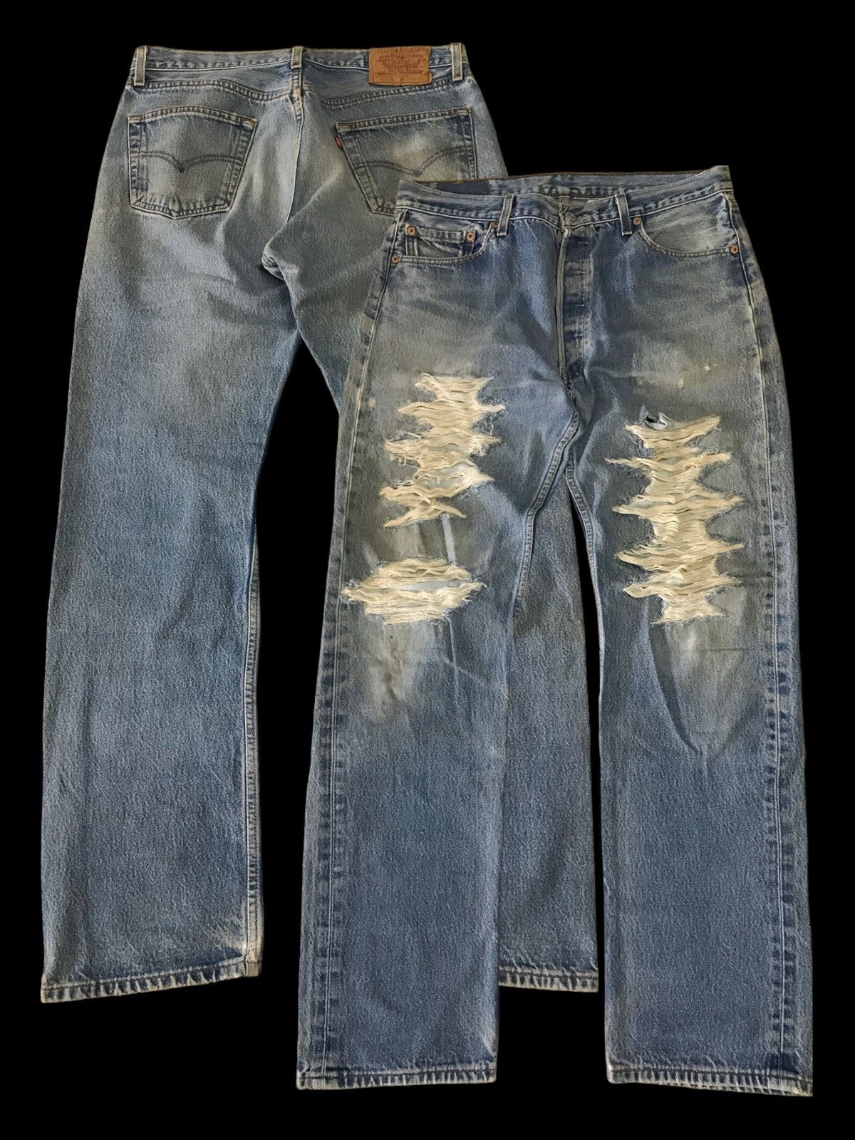 Levi's × Vintage 🔥🔥🔥Levis 501xx Kurt Cobain Ripped Distressed Denim Pant⚡️ Size US 33 - 1 Thumbnail