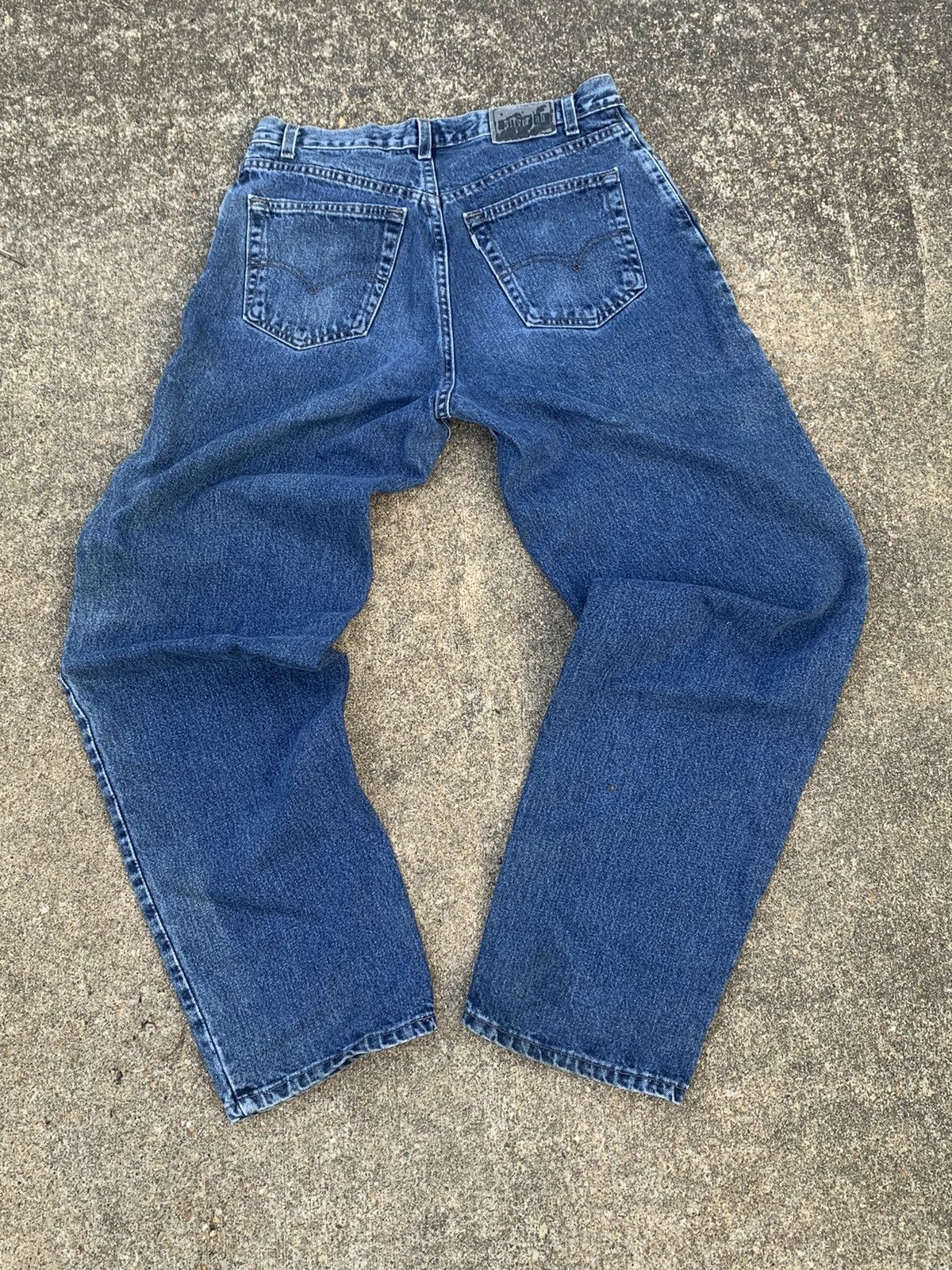 Image of Crazy Vintage Loose Baggy Jeans Levi’S Silvertab Fade Jnco in Blue, Men's (Size 34)