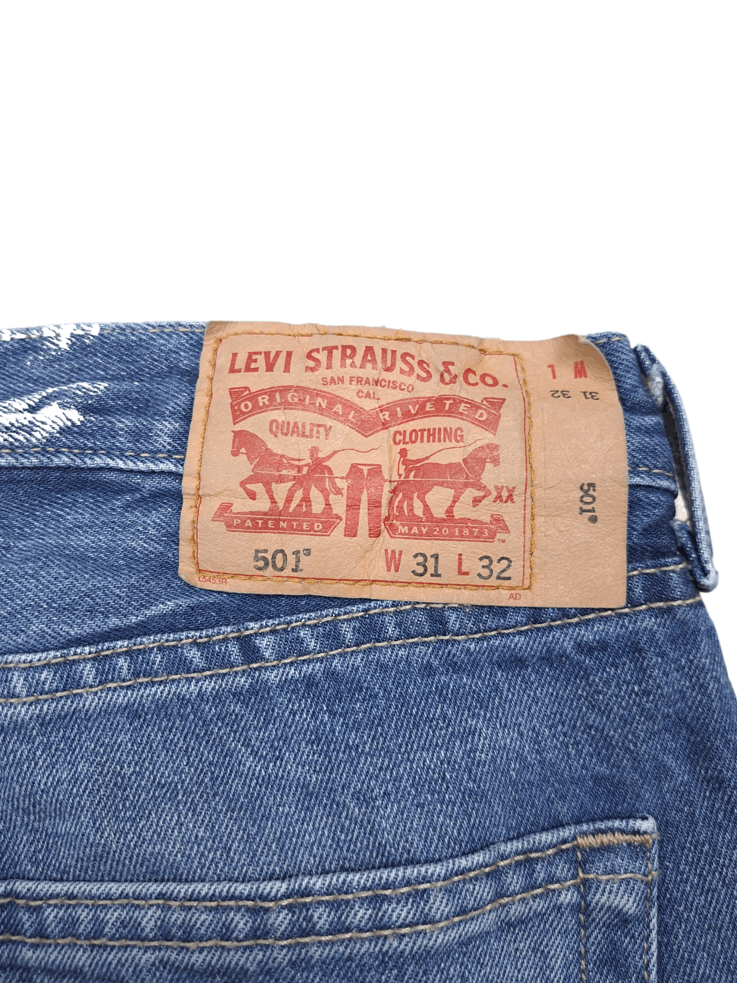 Levi's × Levi's Vintage Clothing × Vintage 💎 Vintage Levi's 501 31/32 Painter Washed Blue Denim Size US 31 - 5 Thumbnail
