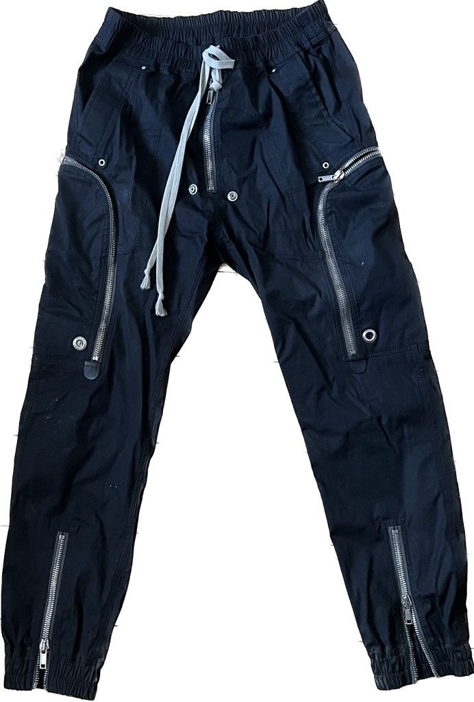 image of Rick Owens Black Bauhaus Cargo Pants, Men's (Size 32)