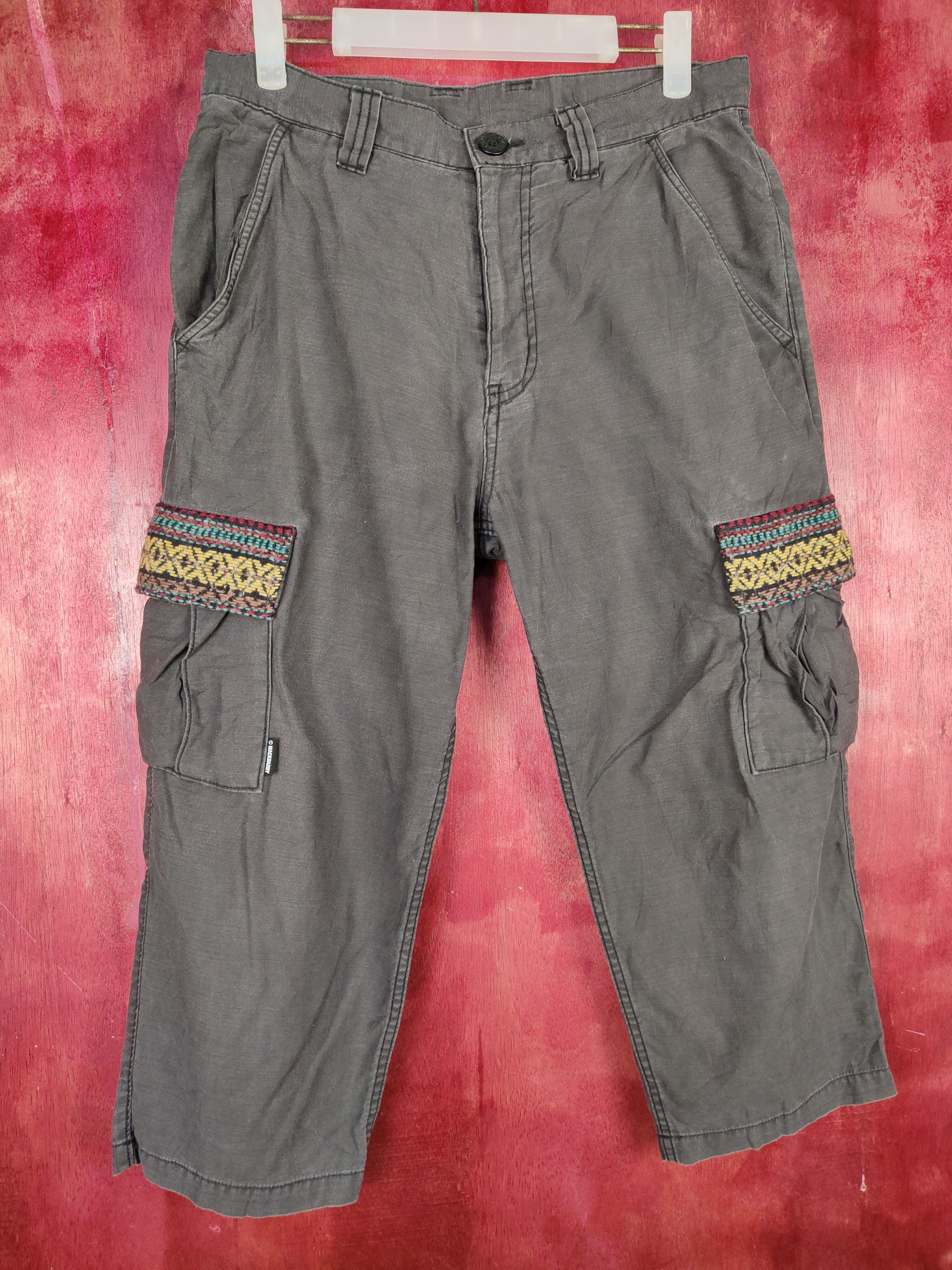 Japanese Brand MackDaddy Dark Gray cropped Multipocket Cargo Pants #S774 Size US 30 / EU 46 - 1 Thumbnail