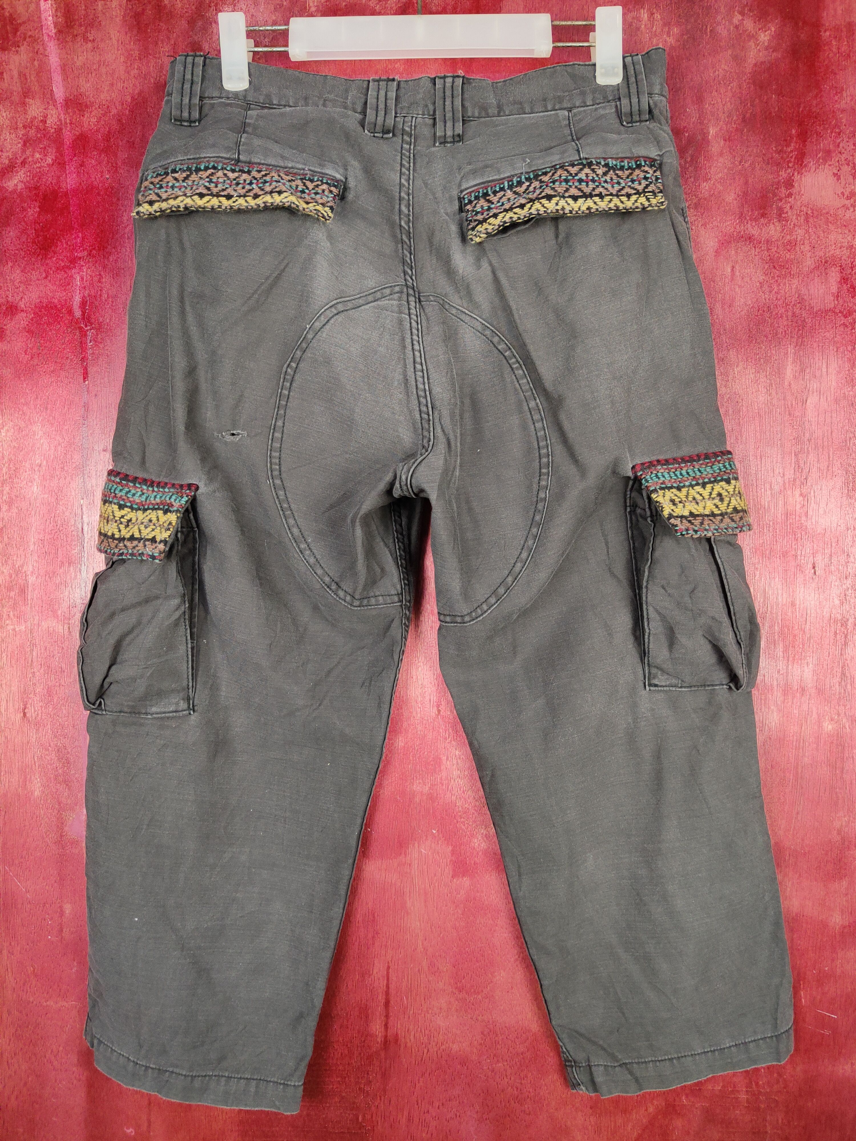 Japanese Brand MackDaddy Dark Gray cropped Multipocket Cargo Pants #S774 Size US 30 / EU 46 - 9 Thumbnail