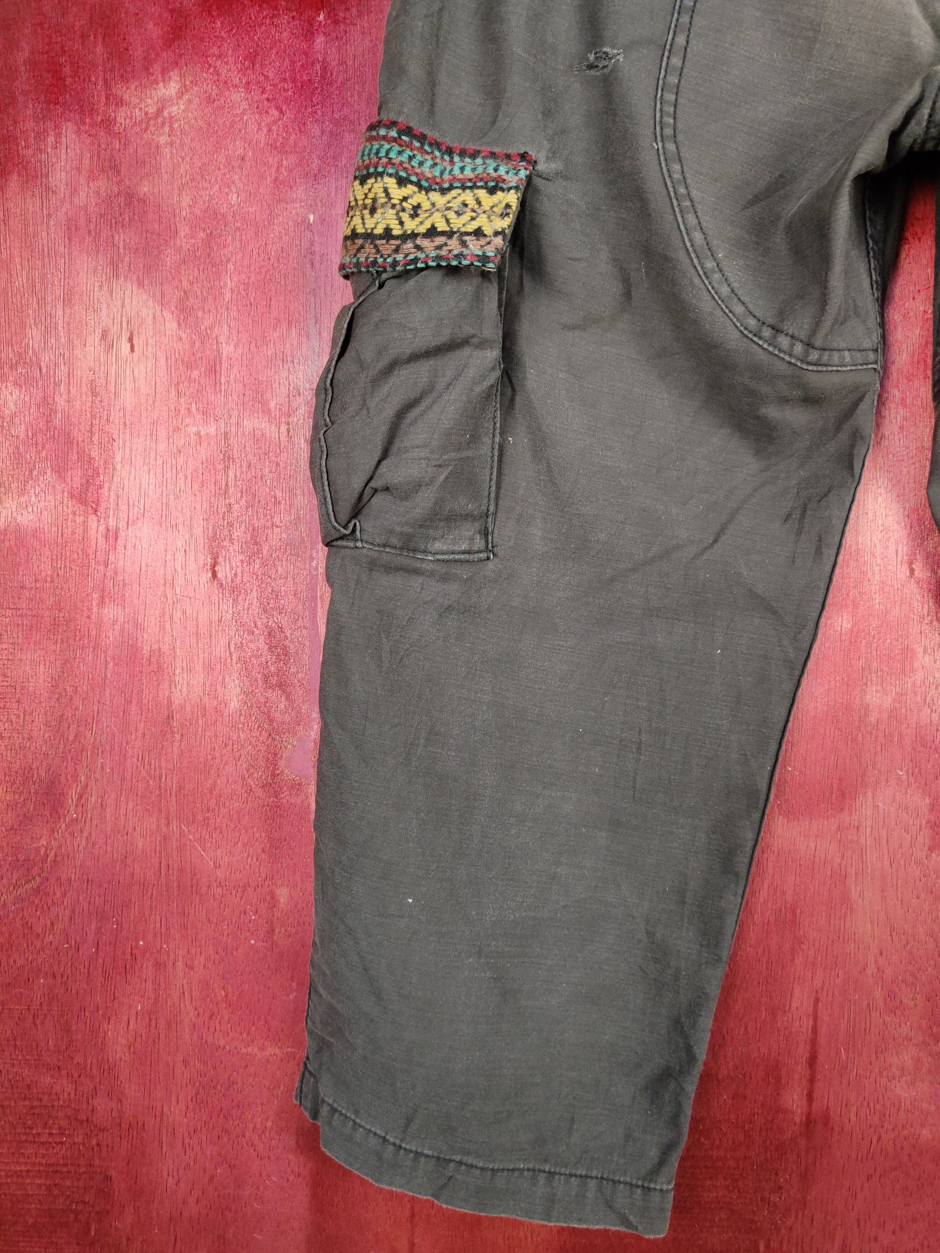 Japanese Brand MackDaddy Dark Gray cropped Multipocket Cargo Pants #S774 Size US 30 / EU 46 - 12 Thumbnail
