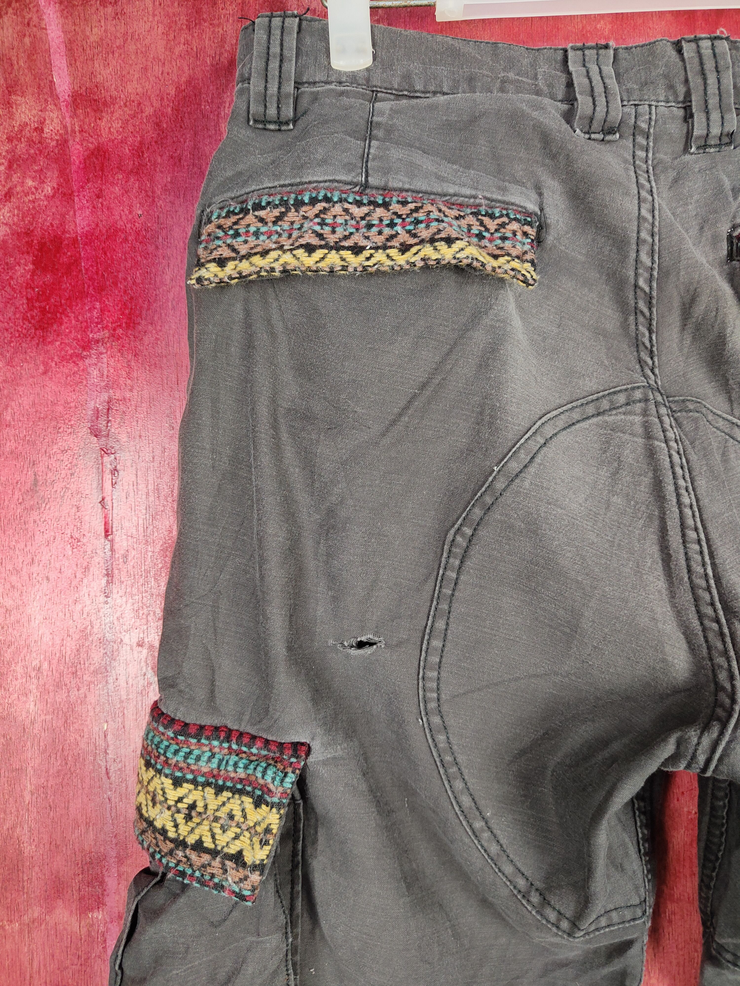 Japanese Brand MackDaddy Dark Gray cropped Multipocket Cargo Pants #S774 Size US 30 / EU 46 - 10 Thumbnail