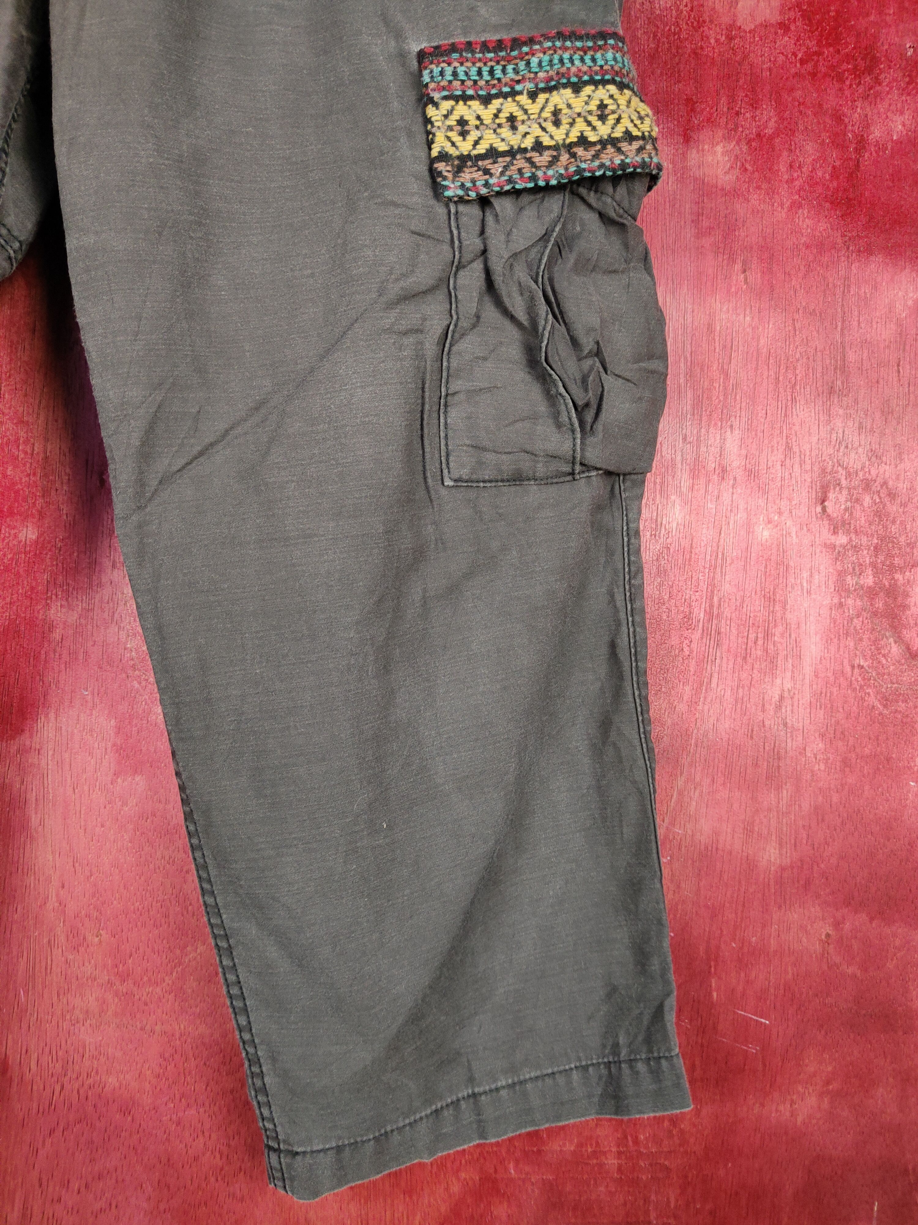Japanese Brand MackDaddy Dark Gray cropped Multipocket Cargo Pants #S774 Size US 30 / EU 46 - 8 Thumbnail