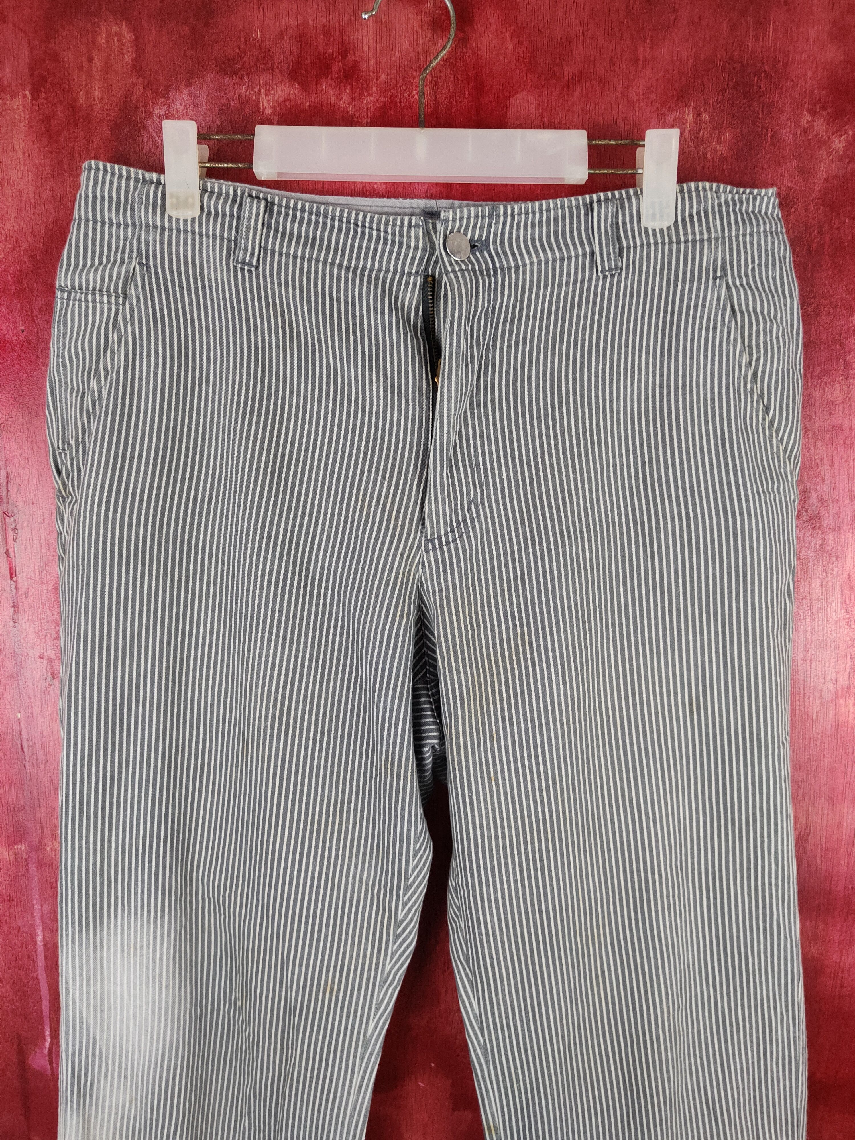 Comme Ca Ism × Japanese Brand Comme Ça Ism Gray Stripe Multipocket Casual Pants #S842 Size US 33 - 2 Thumbnail
