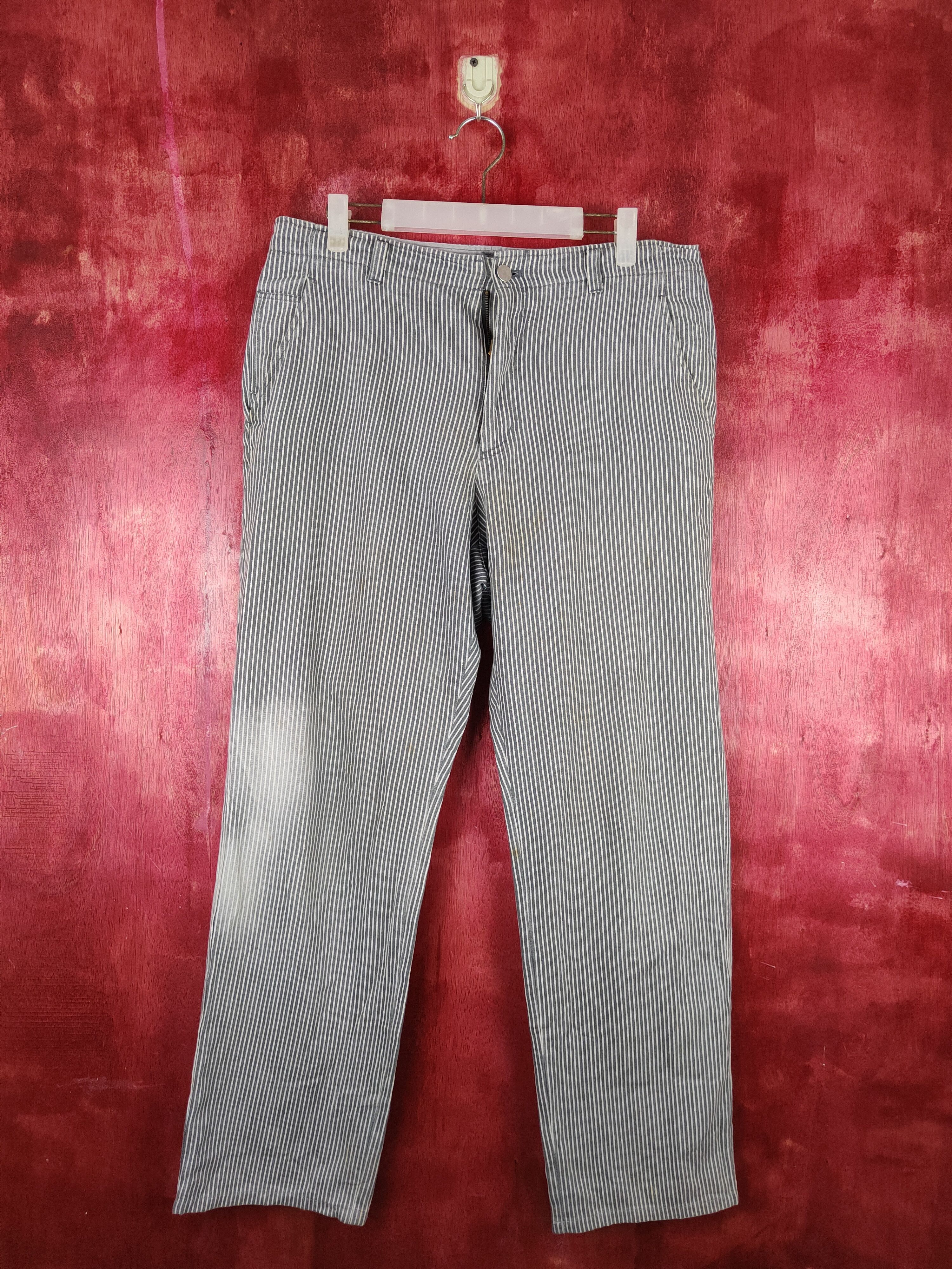 Comme Ca Ism × Japanese Brand Comme Ça Ism Gray Stripe Multipocket Casual Pants #S842 Size US 33 - 1 Thumbnail