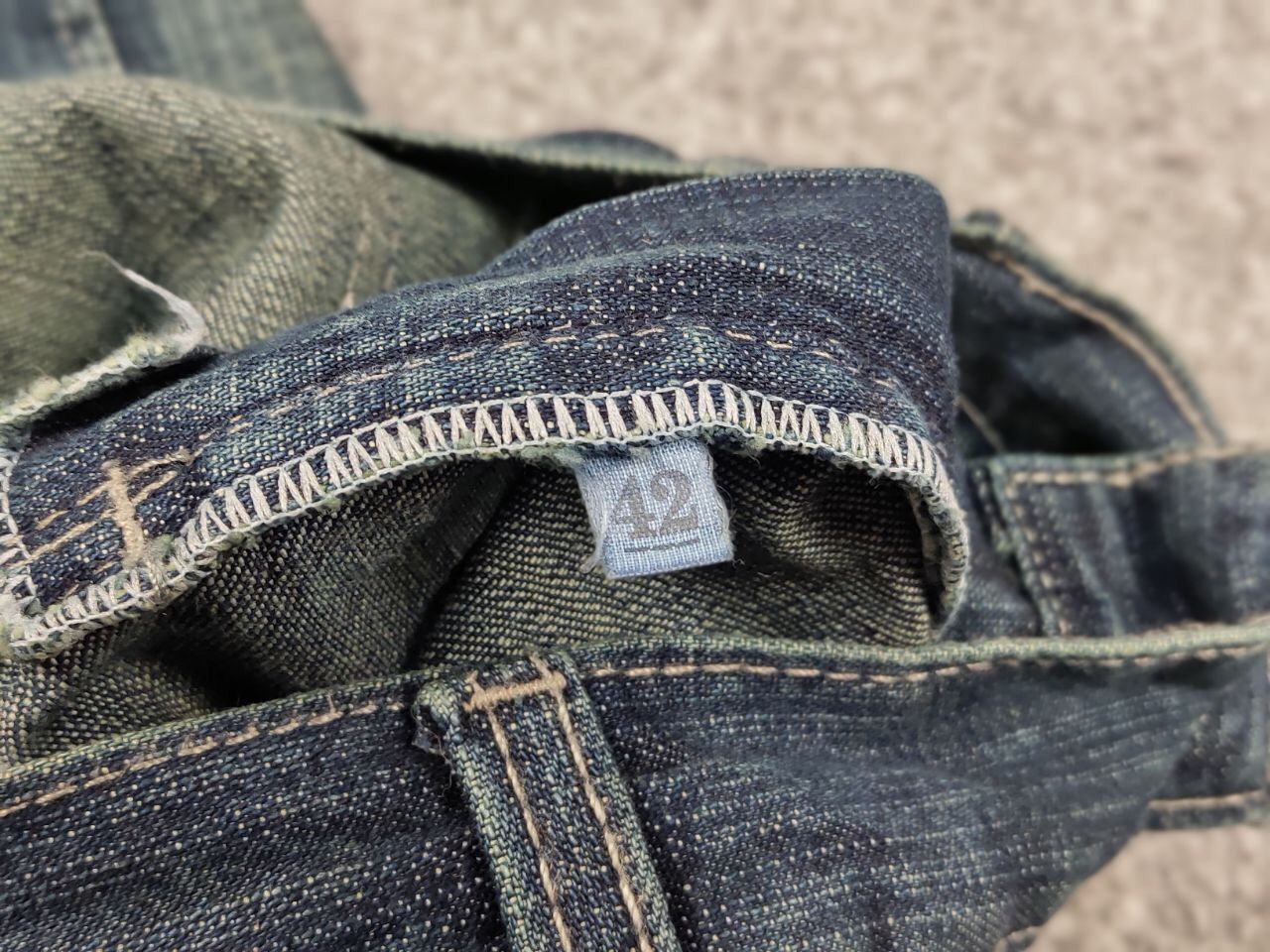 Japanese Brand Vintage 90's Japanese Distressed Dark Cargo Denim Jeans Size US 32 / EU 48 - 19 Thumbnail