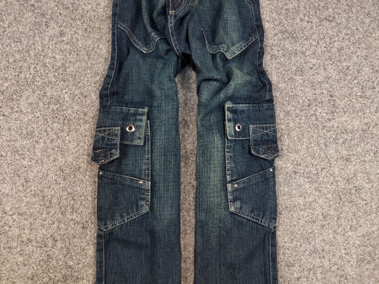 Japanese Brand Vintage 90's Japanese Distressed Dark Cargo Denim Jeans Size US 32 / EU 48 - 8 Thumbnail