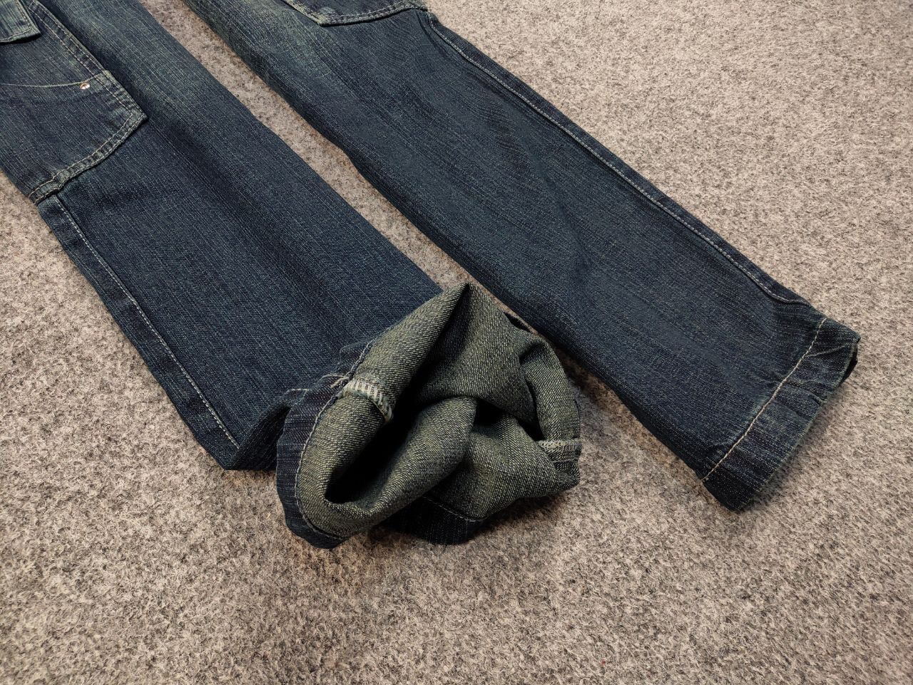 Japanese Brand Vintage 90's Japanese Distressed Dark Cargo Denim Jeans Size US 32 / EU 48 - 10 Thumbnail