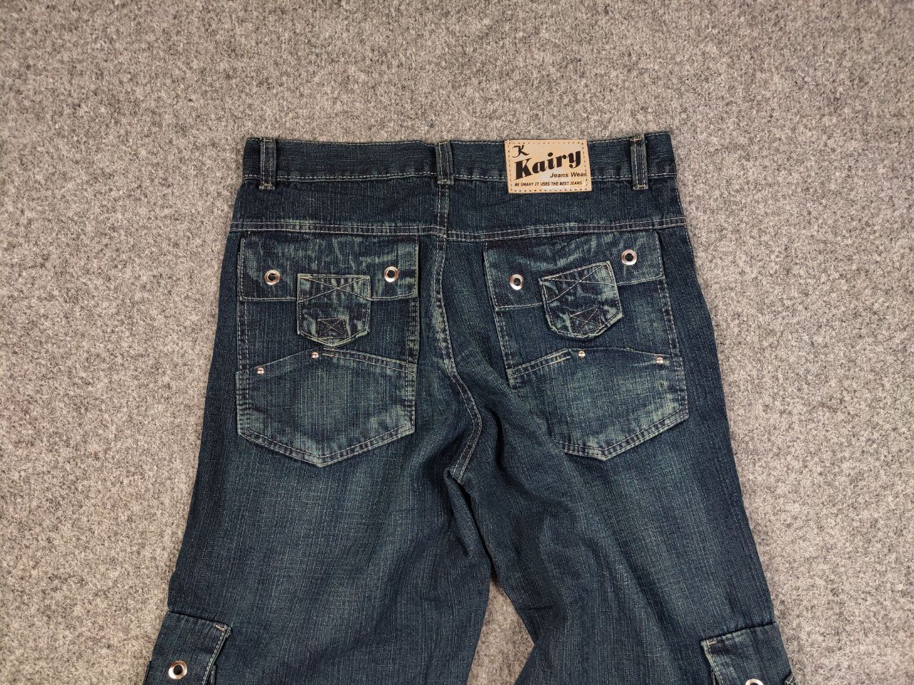 Japanese Brand Vintage 90's Japanese Distressed Dark Cargo Denim Jeans Size US 32 / EU 48 - 15 Thumbnail
