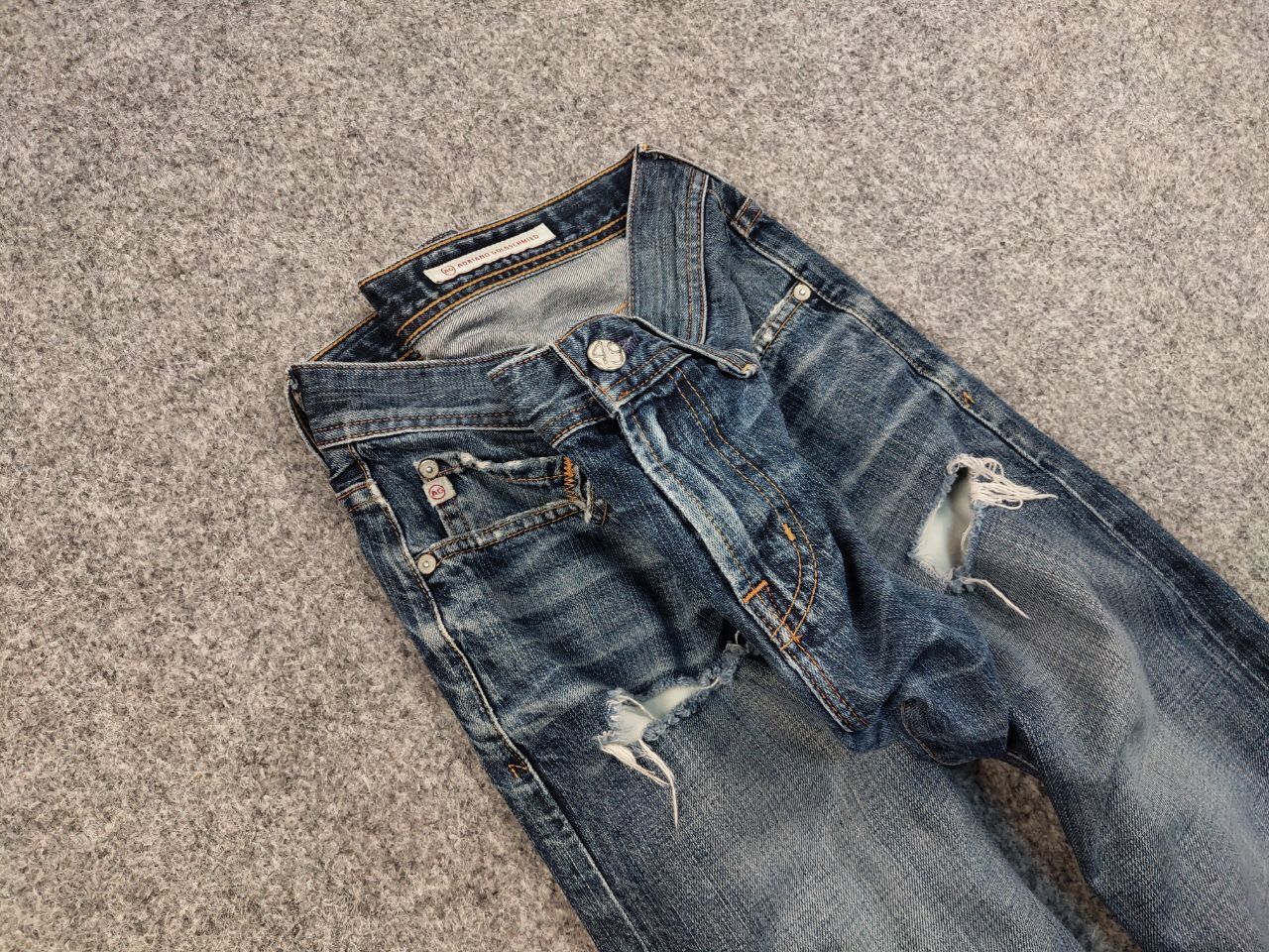 AG Adriano Goldschmied Adriano Goldschmied Distressed Denim Blue Jeans Made in USA Size US 32 / EU 48 - 12 Thumbnail