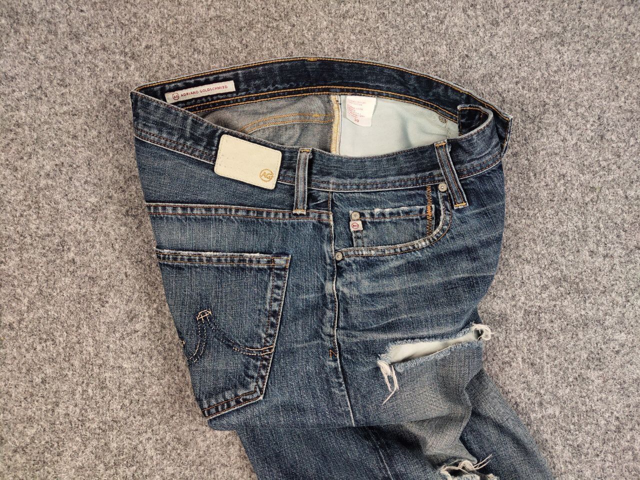 AG Adriano Goldschmied Adriano Goldschmied Distressed Denim Blue Jeans Made in USA Size US 32 / EU 48 - 17 Thumbnail