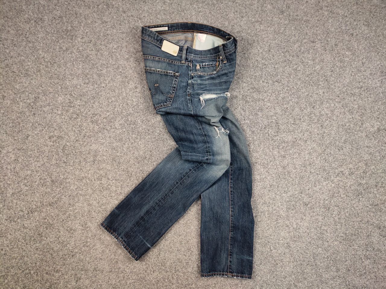 AG Adriano Goldschmied Adriano Goldschmied Distressed Denim Blue Jeans Made in USA Size US 32 / EU 48 - 16 Thumbnail