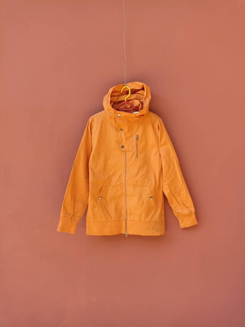 image of Champion Zipper Jacket Hoodie in Orange, Women's (Size Large)