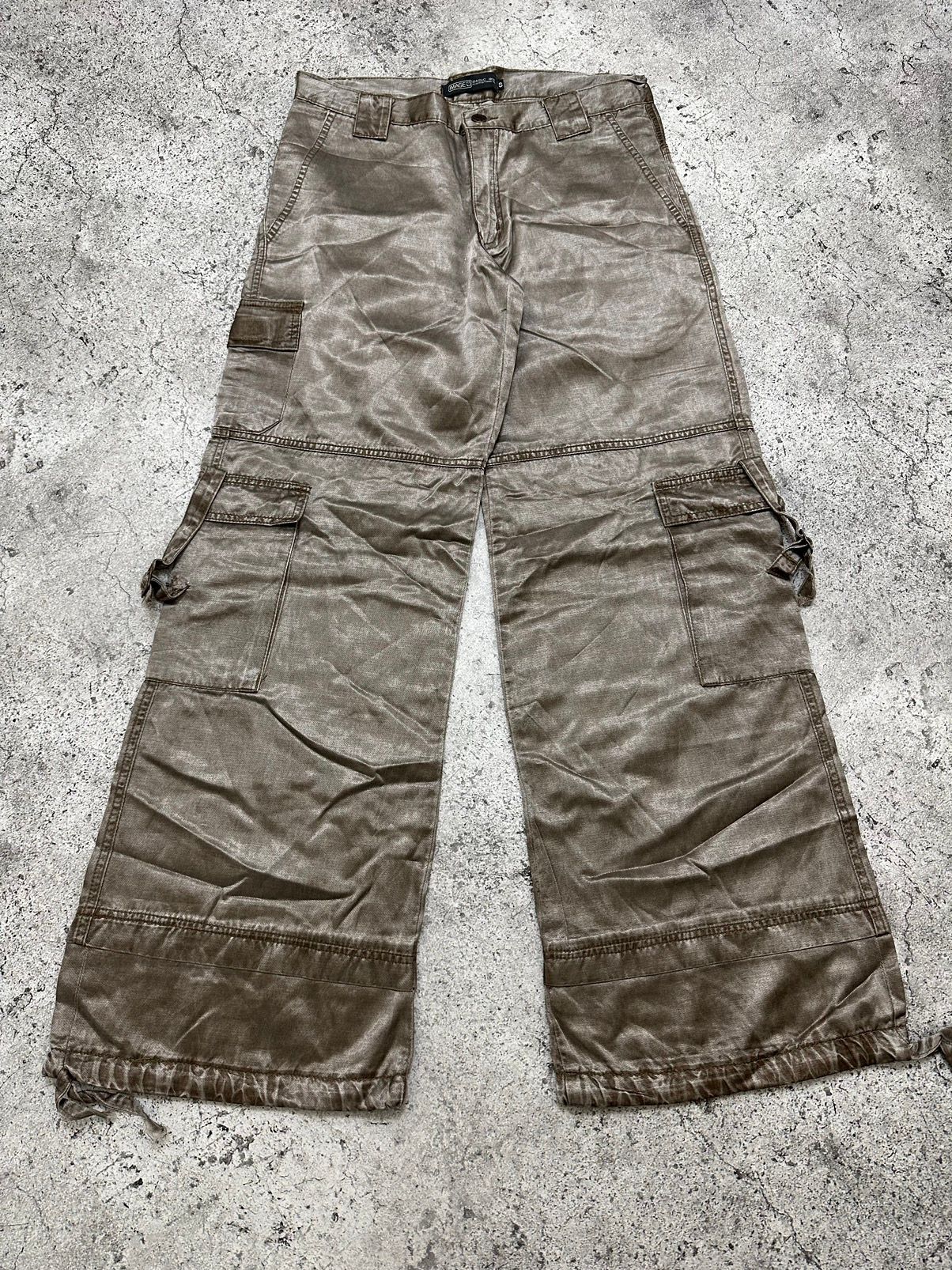 Pre-owned 20471120 X Avant Garde Vintage Parachute Pants Yohji Yamamoto Style In Ashy