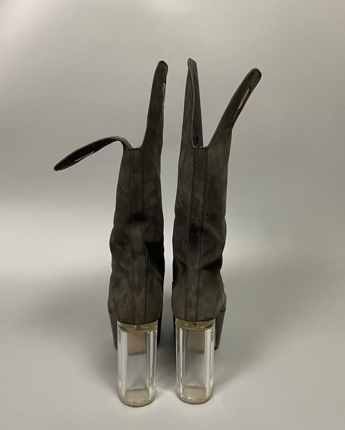 Rick Owens 1:1 FW20 ‘PERFORMA’ Reverse Leather Bevel Kowboy Kiss Boots Size US 11 / EU 44 - 5 Thumbnail
