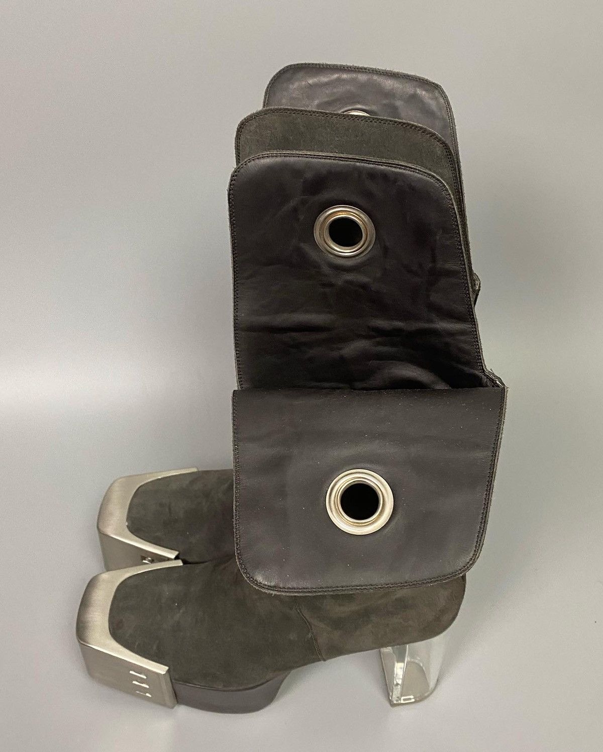 Rick Owens 1:1 FW20 ‘PERFORMA’ Reverse Leather Bevel Kowboy Kiss Boots Size US 11 / EU 44 - 4 Thumbnail
