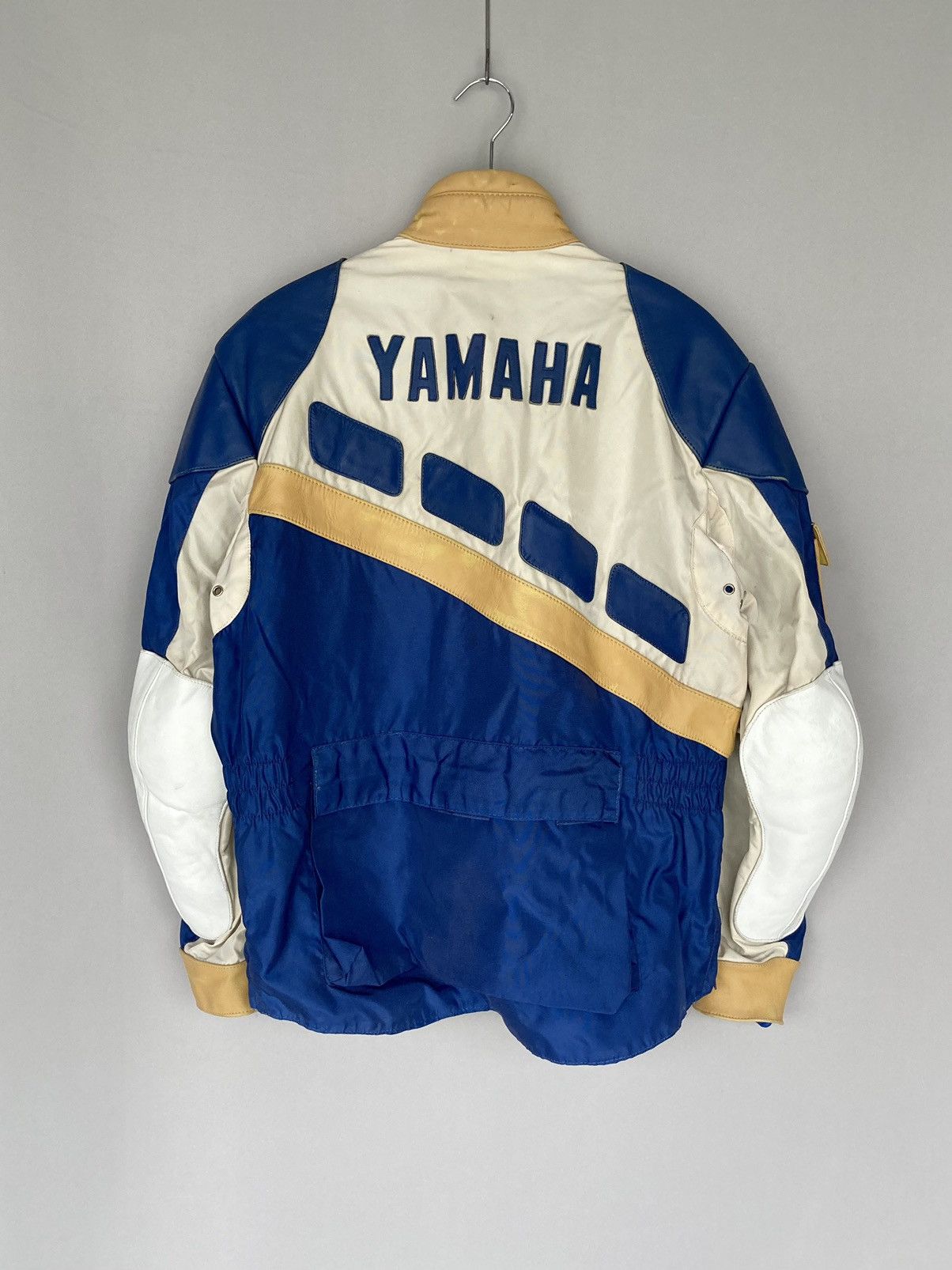 Vintage Yamaha Racing Jacket Nylon Leather Biker Motorcycle