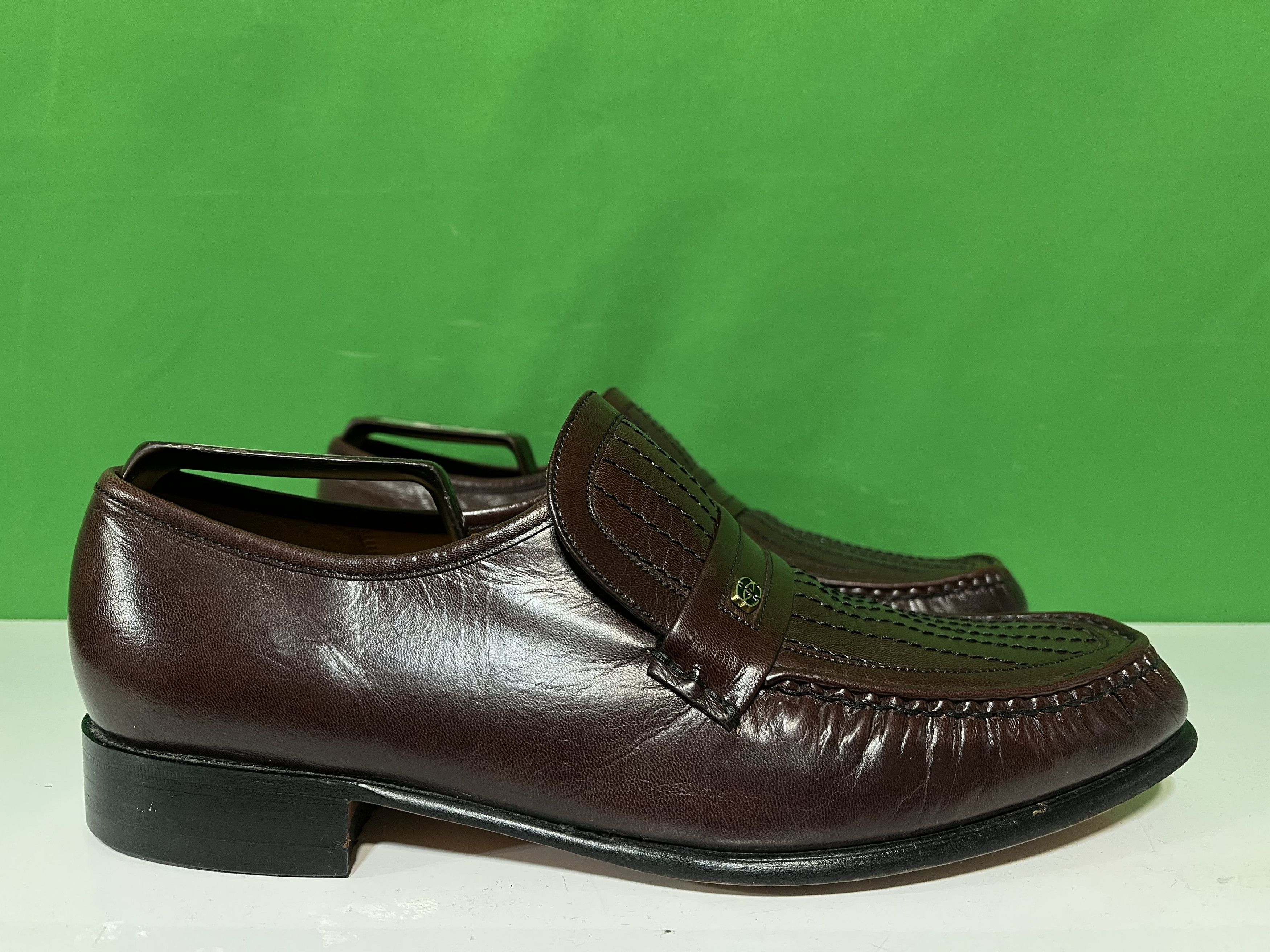 Barker Brown Patent Leather Loafers Narrow Size US 10.5 / EU 43-44 - 3 Thumbnail