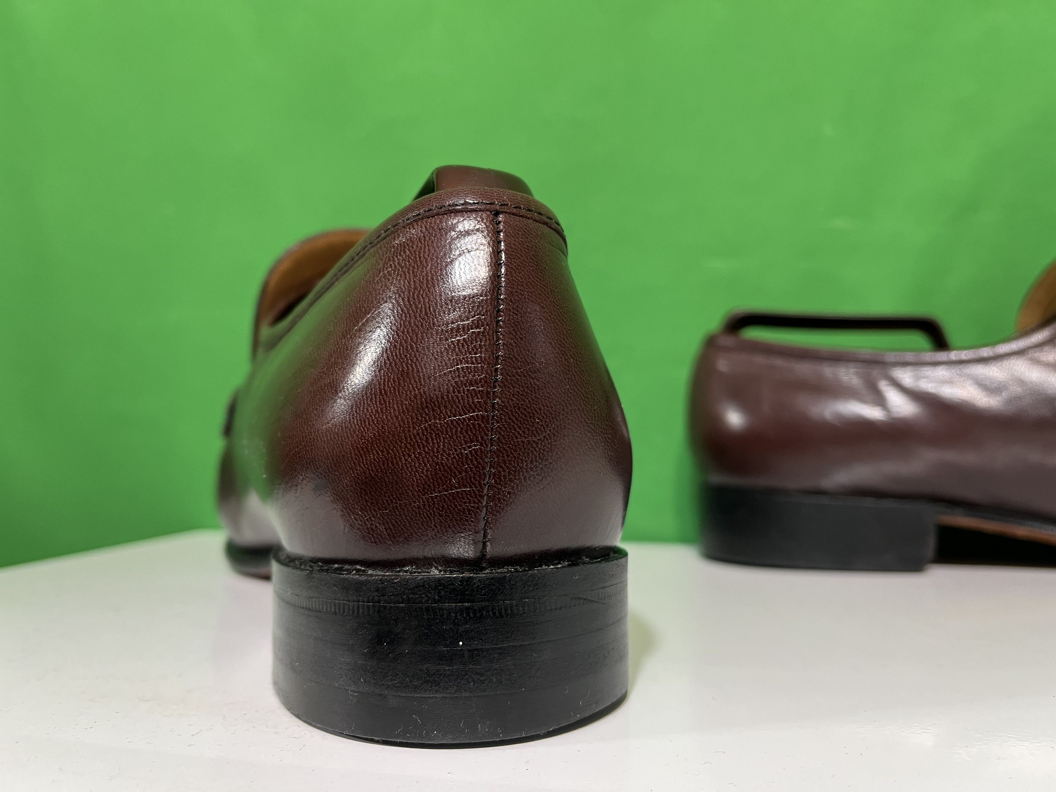Barker Brown Patent Leather Loafers Narrow Size US 10.5 / EU 43-44 - 7 Thumbnail
