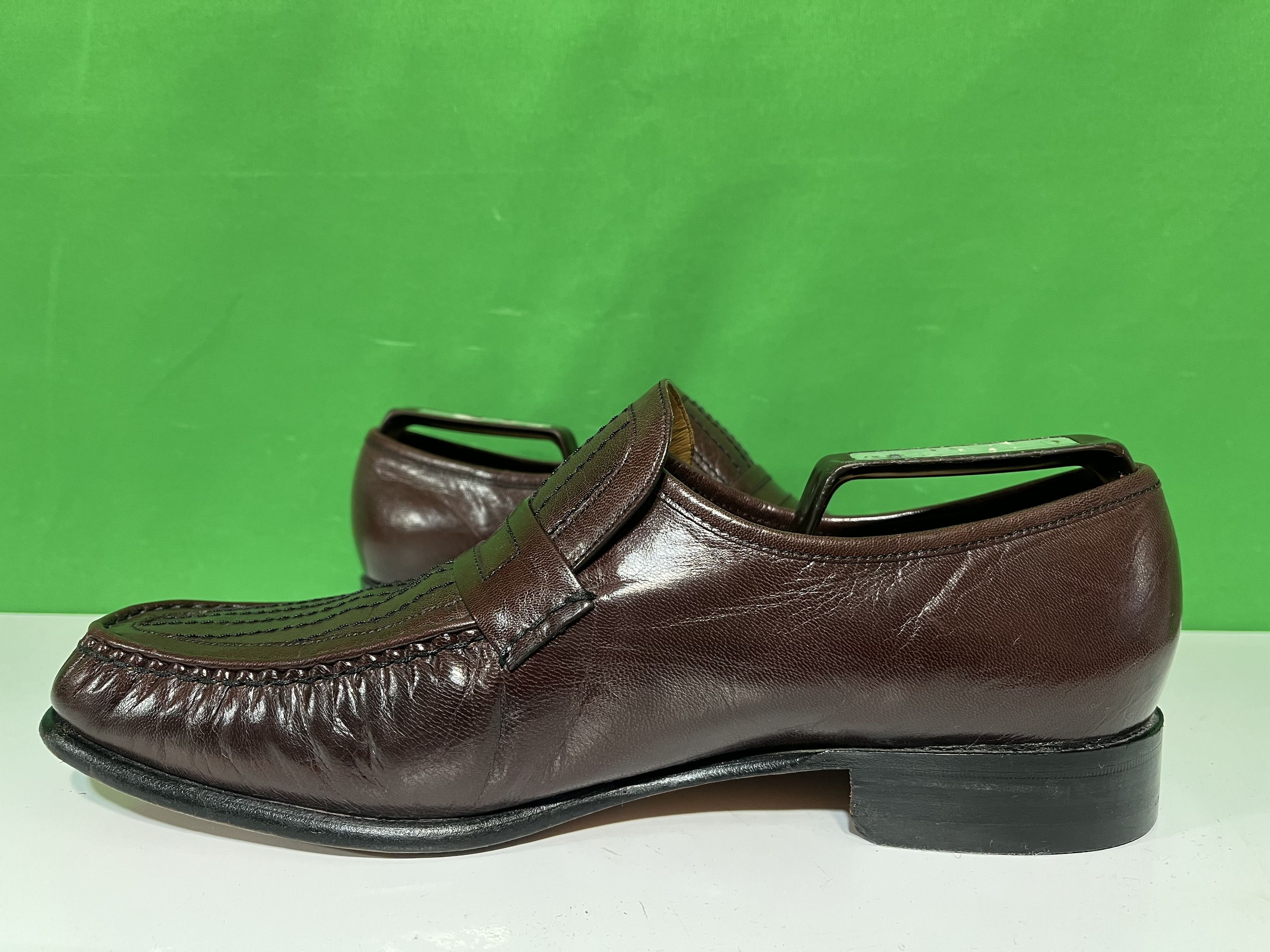 Barker Brown Patent Leather Loafers Narrow Size US 10.5 / EU 43-44 - 4 Thumbnail