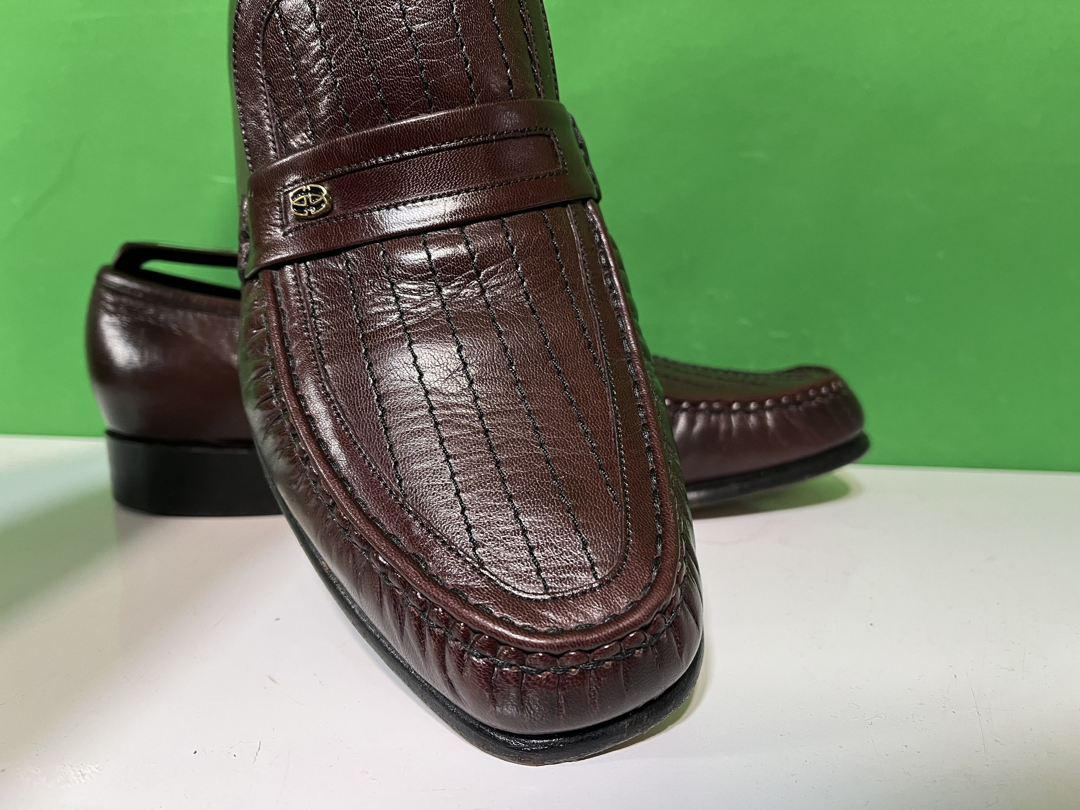 Barker Brown Patent Leather Loafers Narrow Size US 10.5 / EU 43-44 - 6 Thumbnail