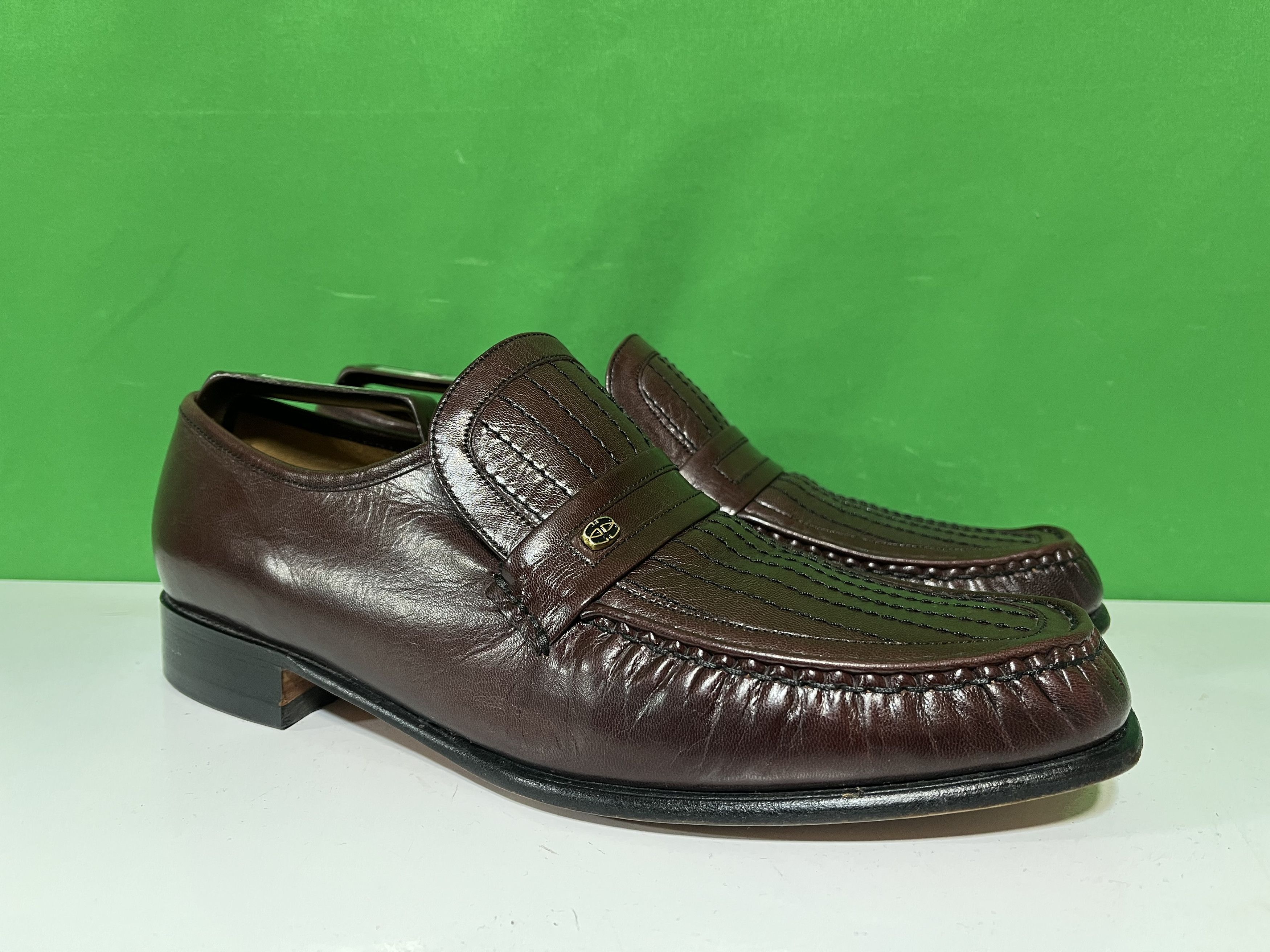 Barker Brown Patent Leather Loafers Narrow Size US 10.5 / EU 43-44 - 2 Thumbnail