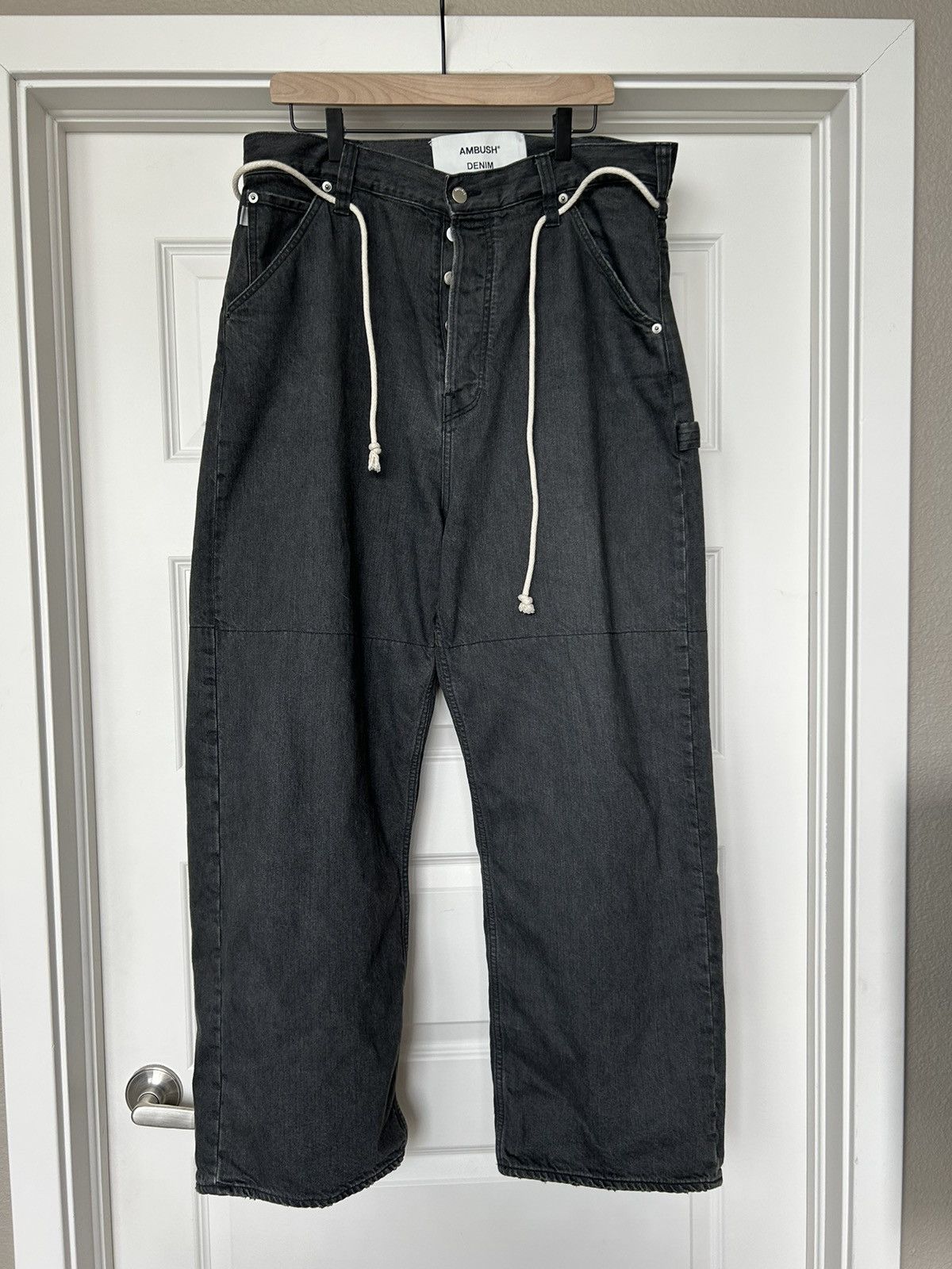 Ambush Design LAST DROP B4 DELETE Ambush wide leg denim carpenter pants Size US 33 - 1 Thumbnail