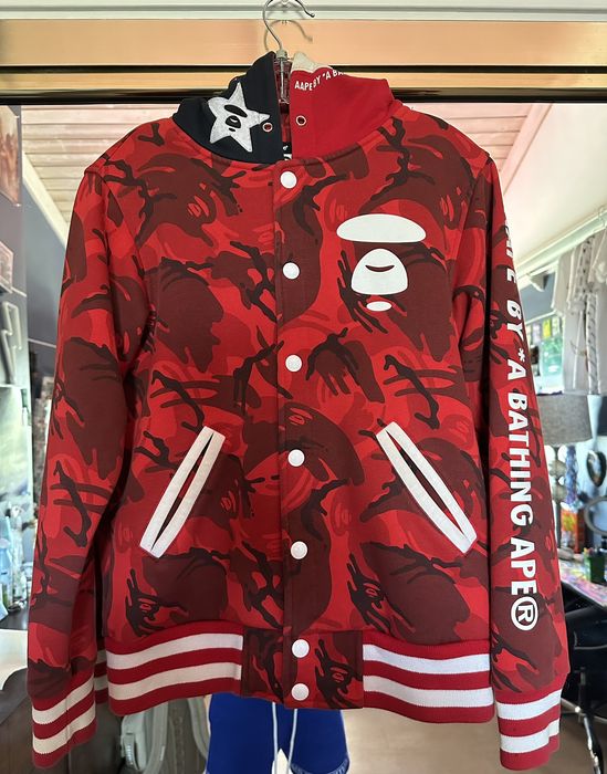 Aape Aape Unvs Red Camo Varsity Hoodie Grailed