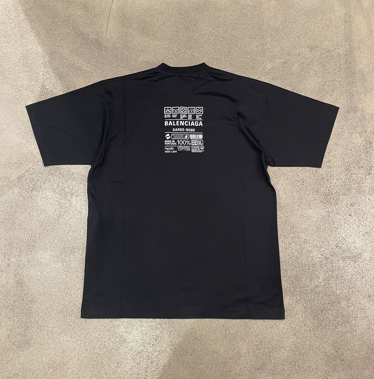 image of Balenciaga Garde-Robe Care Label Logo T-Shirt in Black, Men's (Size XS)