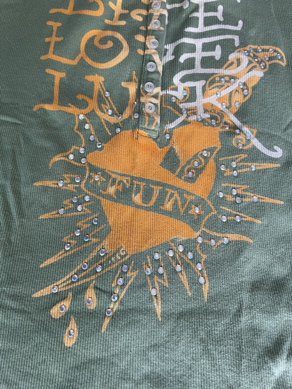 Christian Audigier × Ed Hardy × Vintage Ed Hardy by Christian Audigier Y2K rhinestones tank top Size L / US 10 / IT 46 - 2 Thumbnail