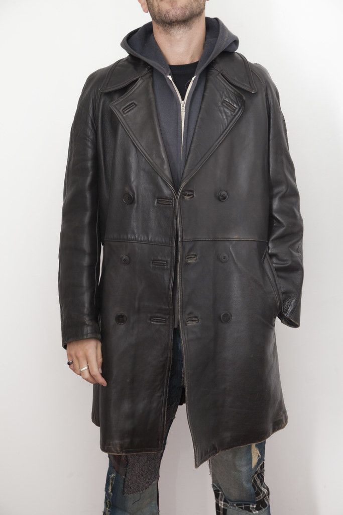 Vintage Vintage MIC leather peacoat Size US M / EU 48-50 / 2 - 2 Thumbnail