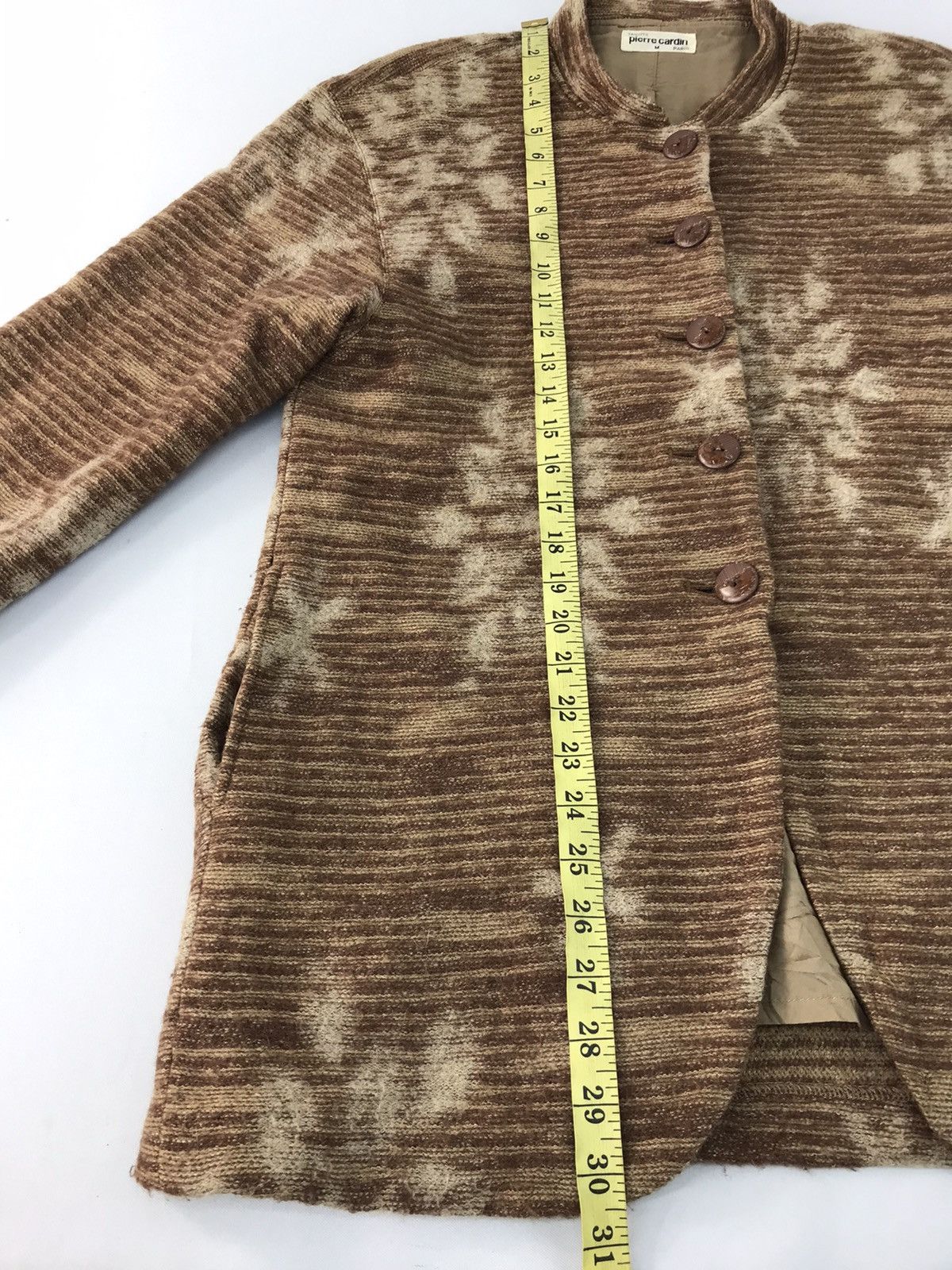 Pierre Cardin × Vintage Tricots Pierre Cardin Paris Abstract Wool Thick Jacket Coat Size US M / EU 48-50 / 2 - 8 Thumbnail