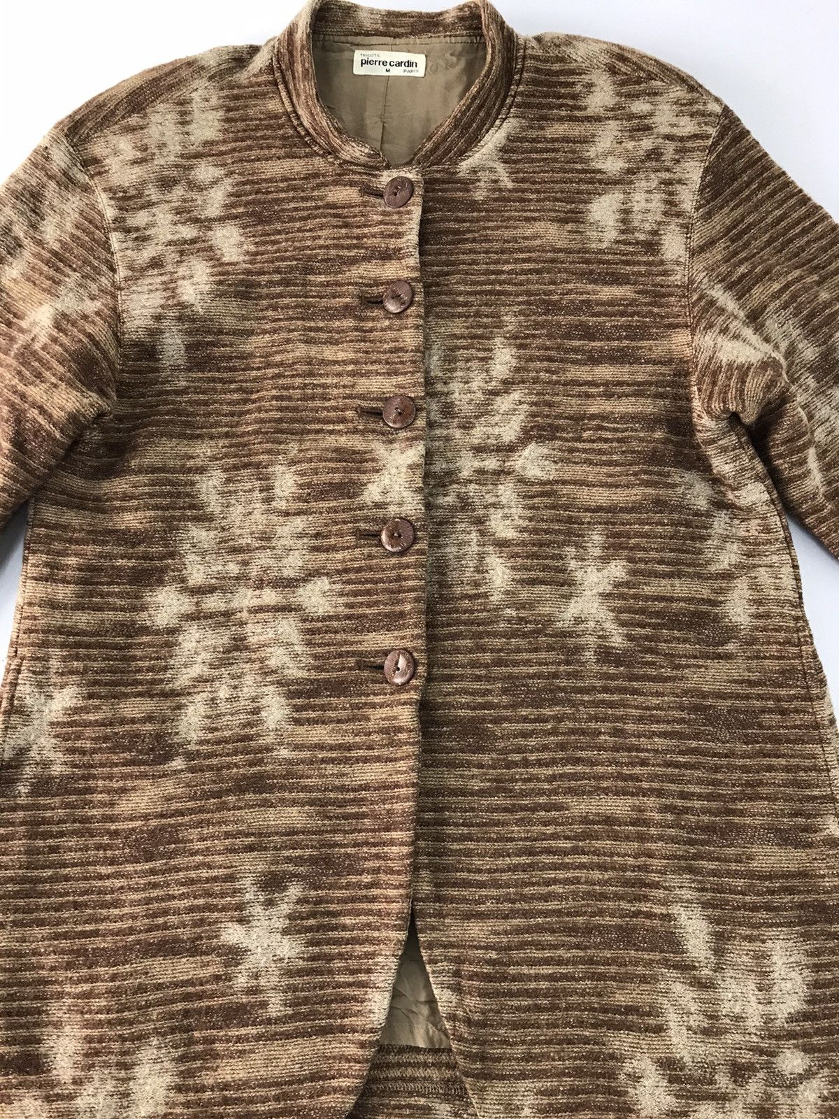 Pierre Cardin × Vintage Tricots Pierre Cardin Paris Abstract Wool Thick Jacket Coat Size US M / EU 48-50 / 2 - 3 Thumbnail