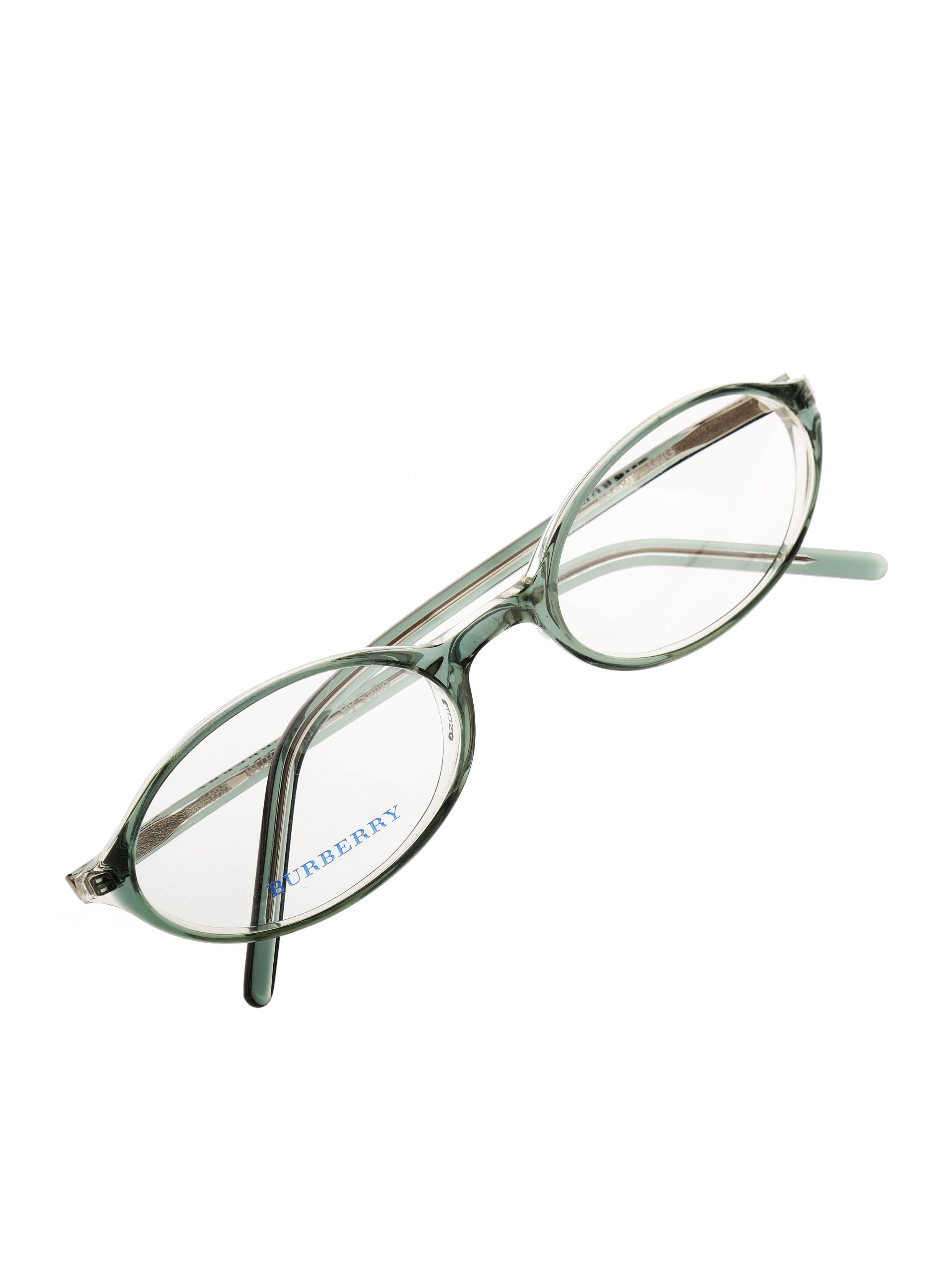 Burberry × Vintage Burberry '90s Bottle Green Oval Glasses Size ONE SIZE - 2 Thumbnail